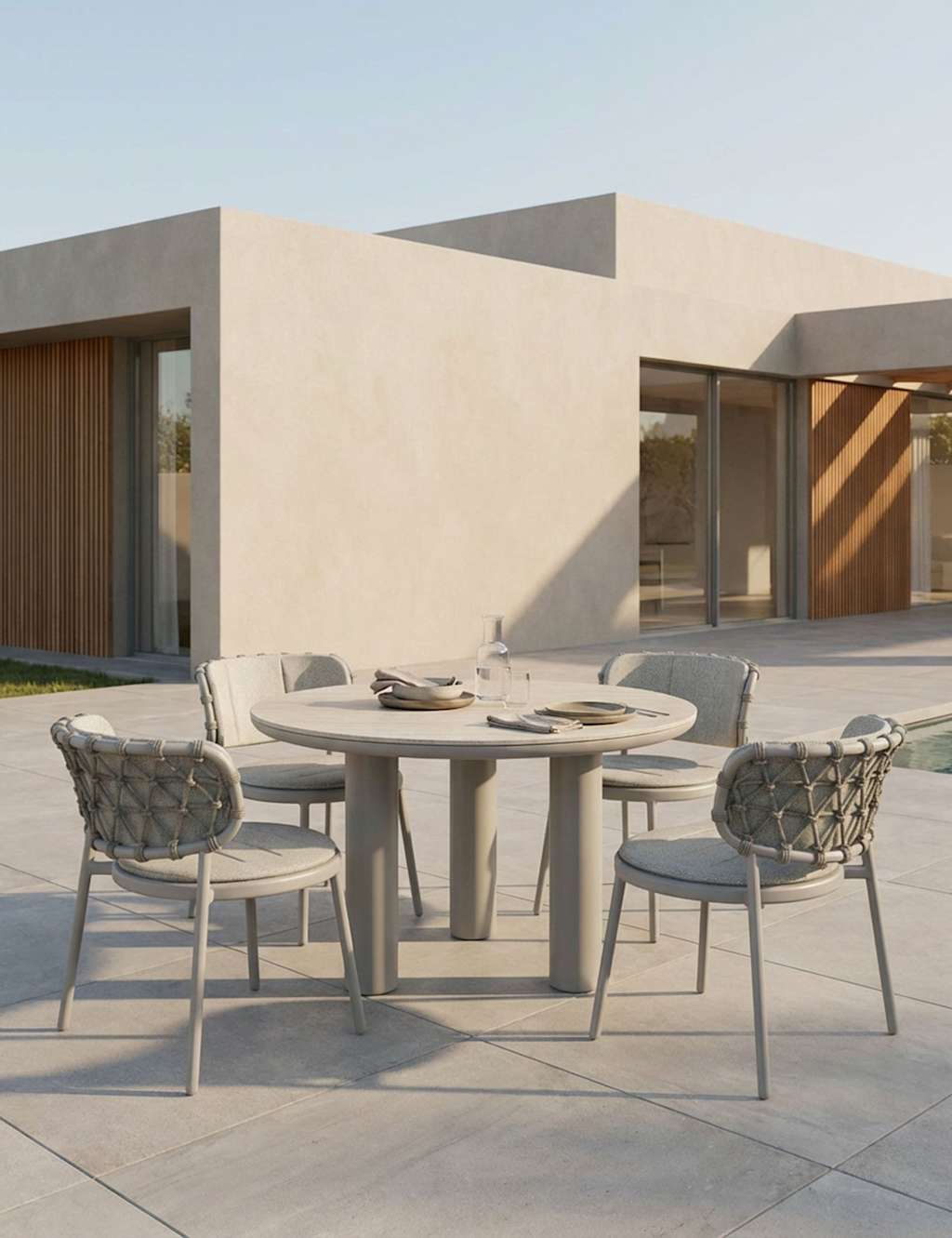 Royalcraft Koko 4 Seater Garden Dining Table and Chairs - Grey - Available at M&S