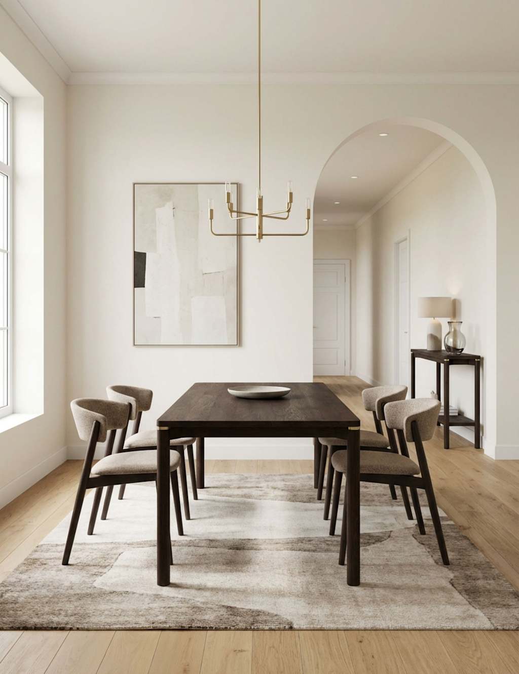 Royalcraft Arka Dark Wood Dining Table - Natural - Available at M&S