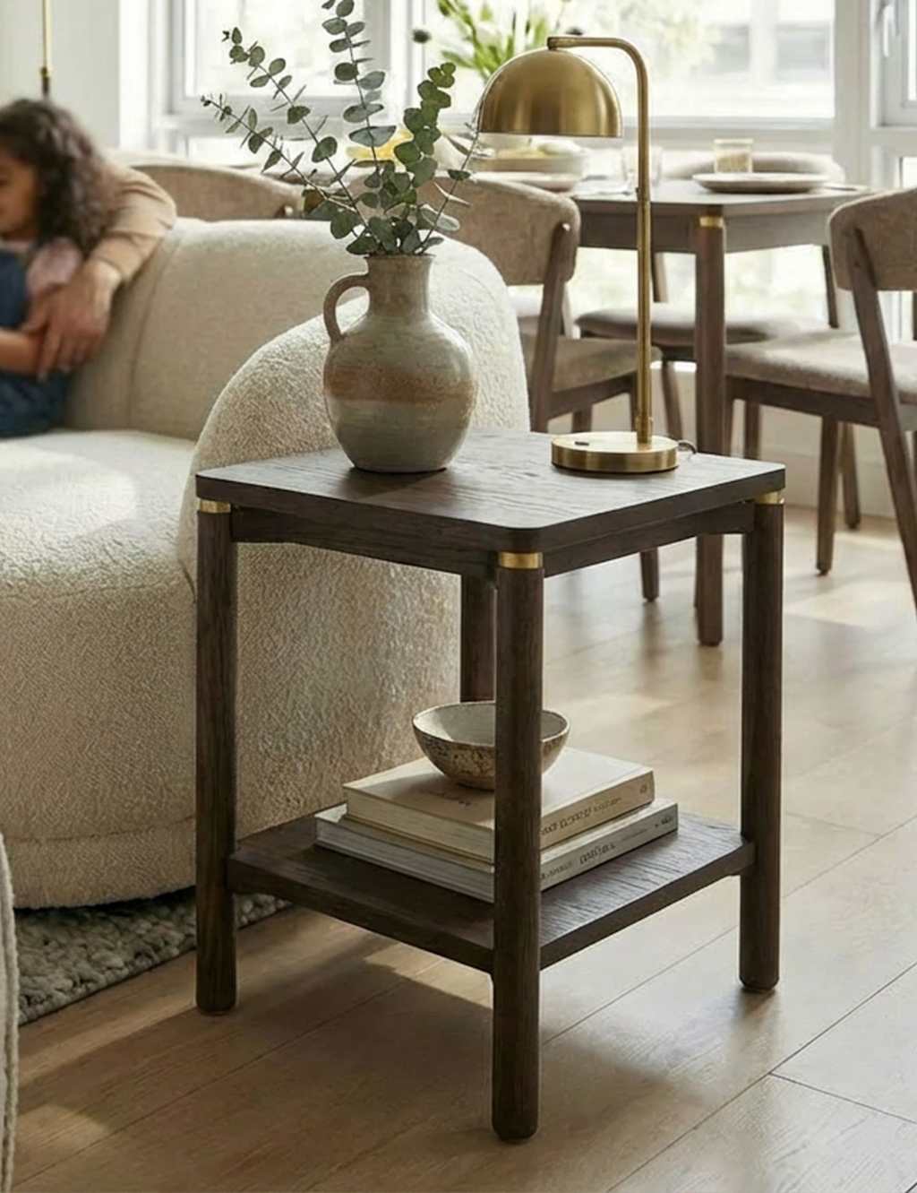 Royalcraft ARKA Dark Wood Side Table - Natural - Available at M&S
