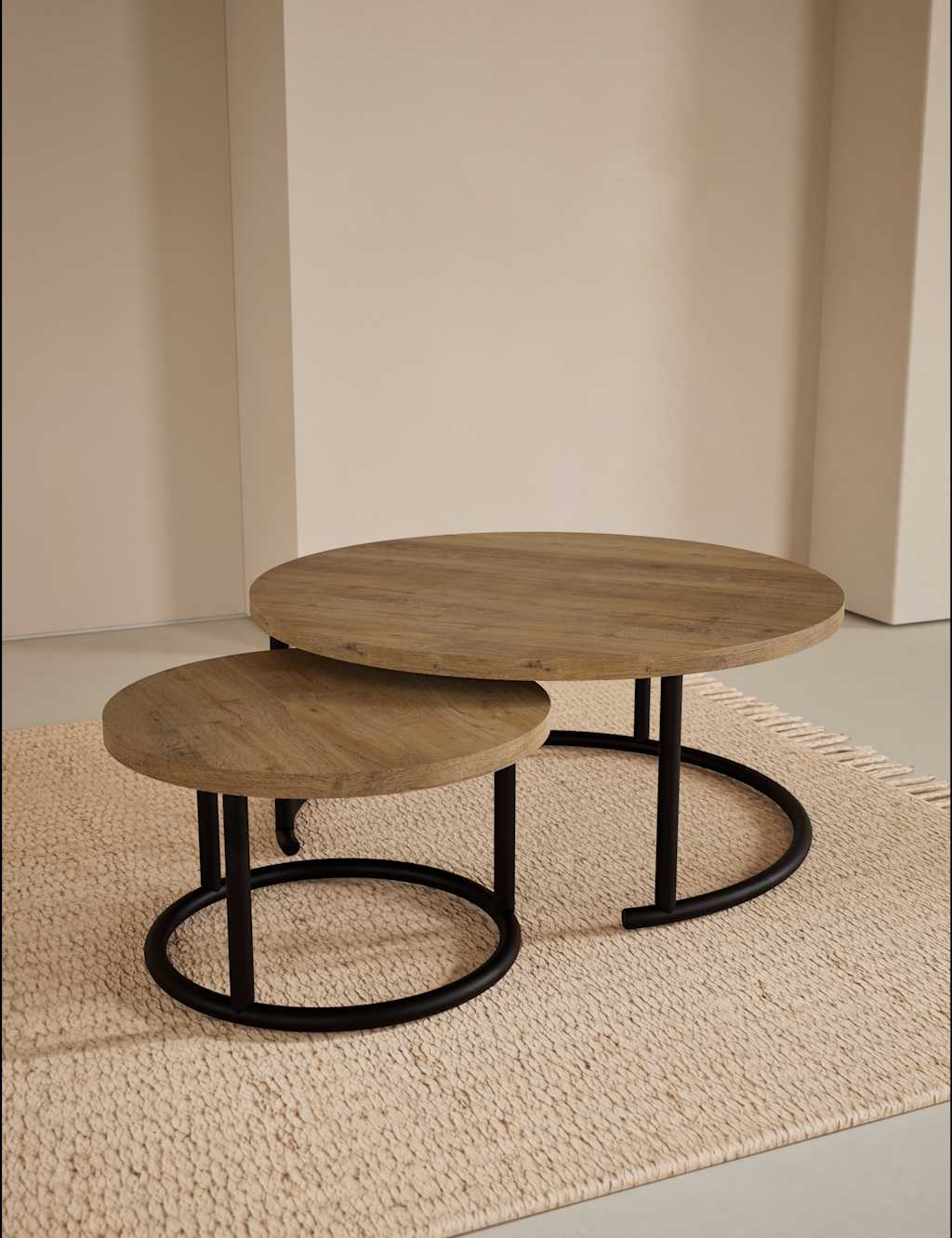 Gallery Direct Holt Wood Nesting Coffee Tables - Natural Mix - Available at M&S