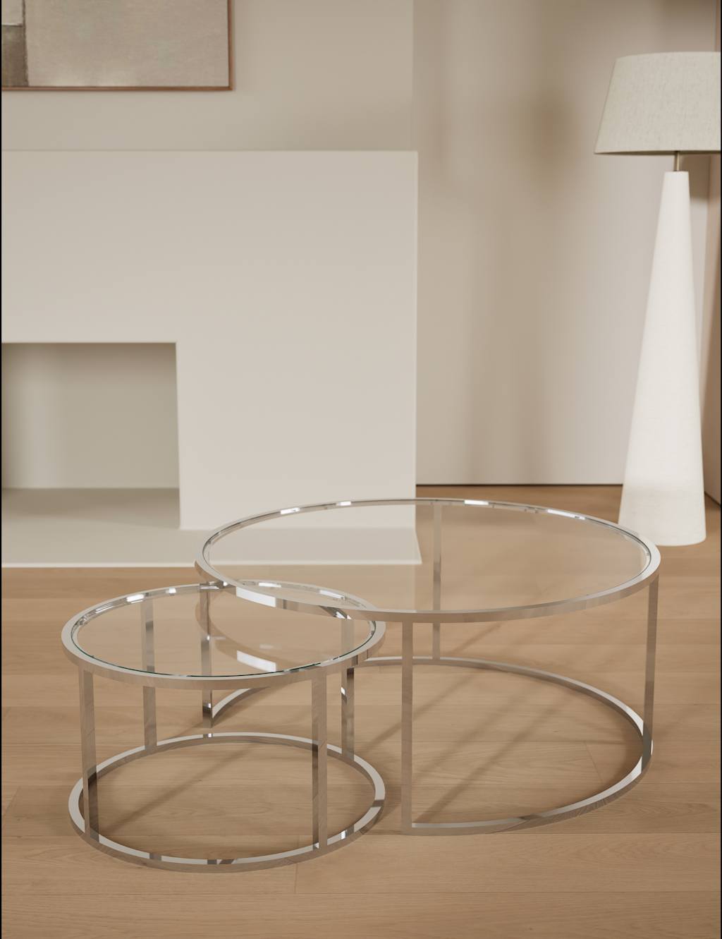 Gallery Direct Milan Metal & Glass Nest of Tables - Silver - Available at M&S