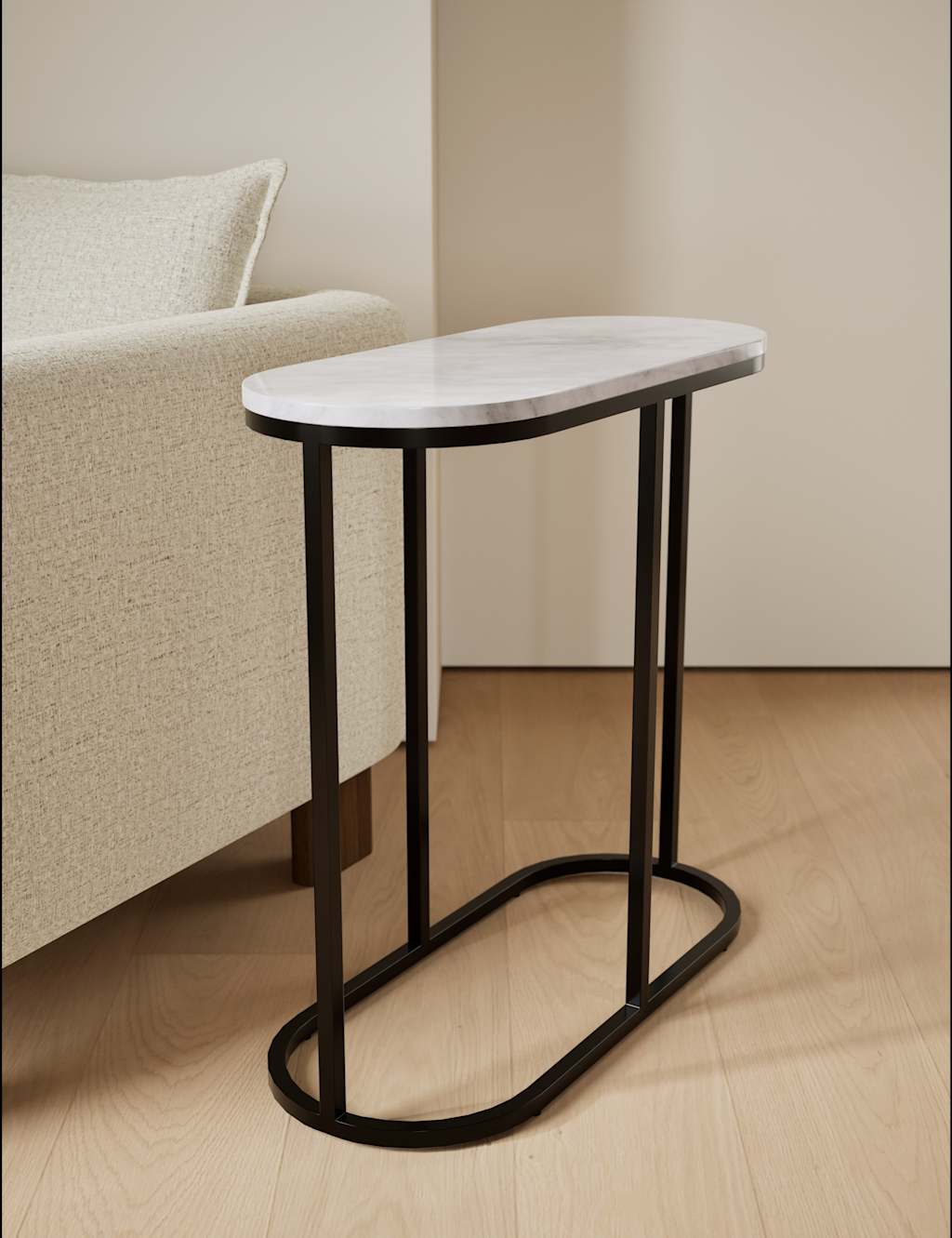 Gallery Direct Farley Oval Sofa Side Table - Black - Available at M&S
