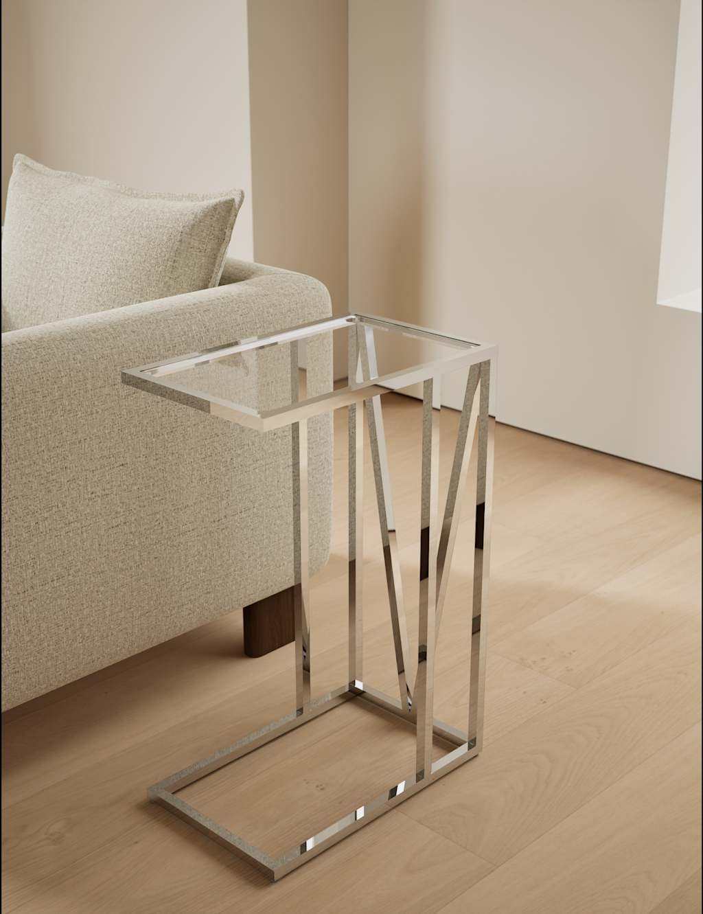 Gallery Direct Milan C Side Table - Silver - Available at M&S