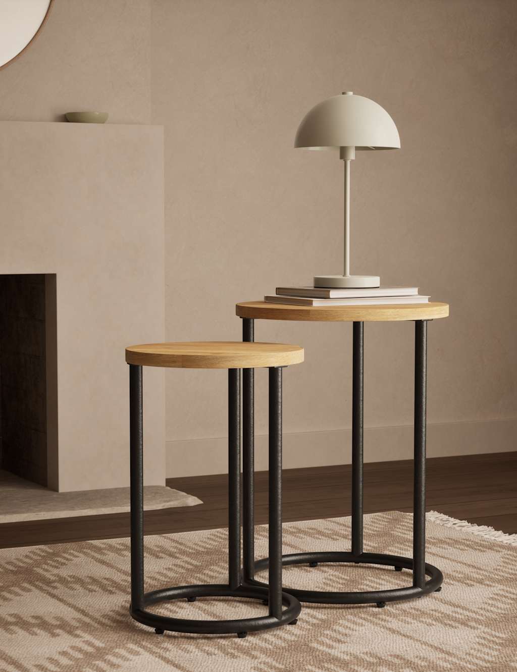 Gallery Direct Holt Round Nest of Tables - Natural Mix - Available at M&S