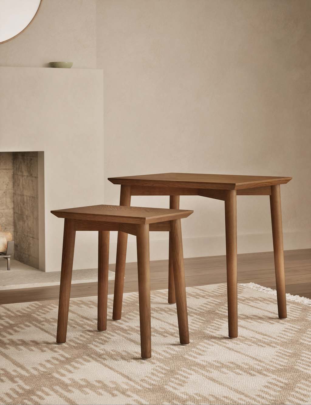 Gallery Direct Monroe Wood Nest of Tables - Natural - Available at M&S