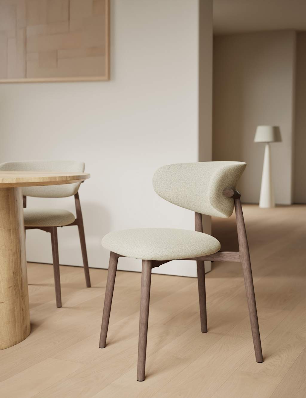 Gallery Direct Set of 2 Arc Dining Chairs - Soft White - Available at M&S