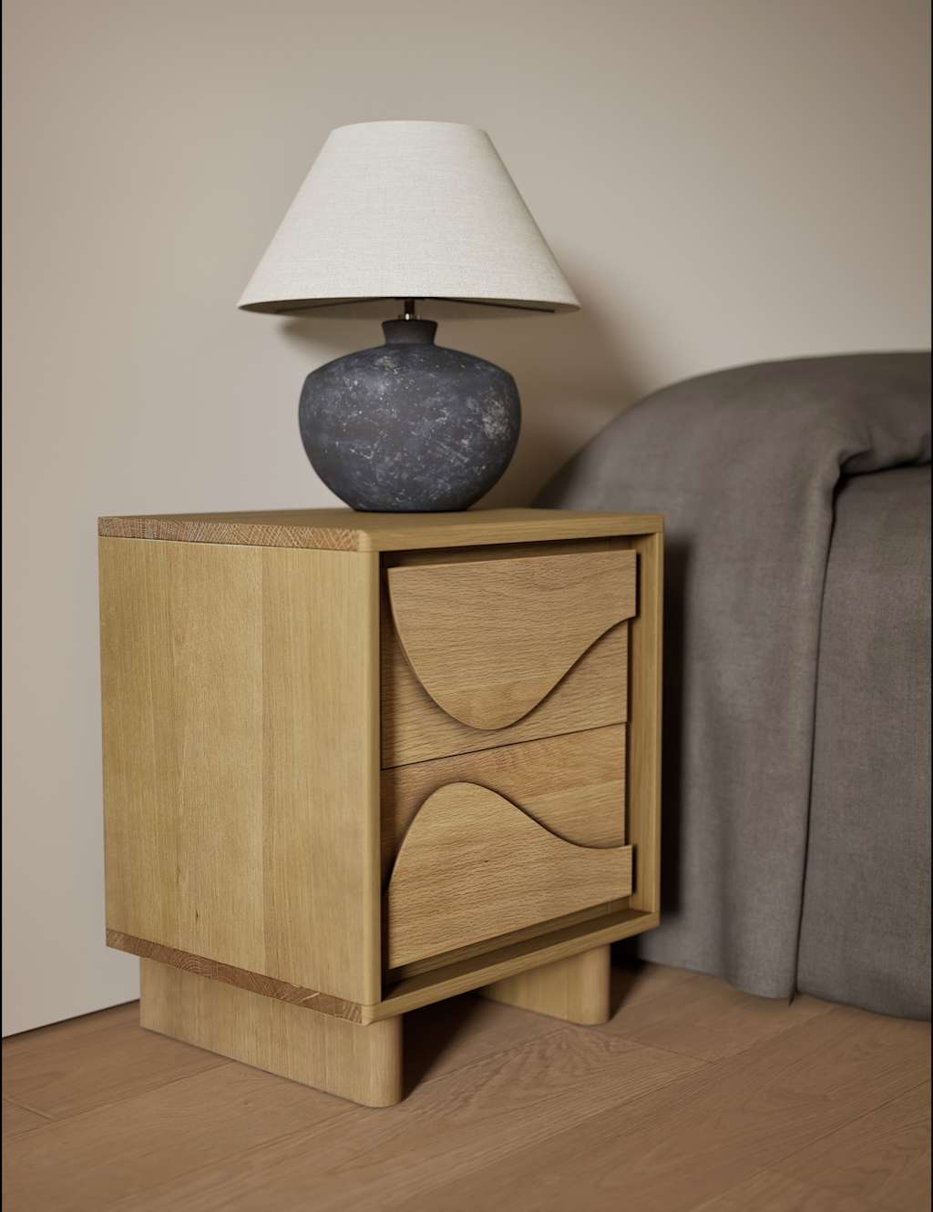 Gallery Direct Avery Bedside Table - Natural - Available at M&S