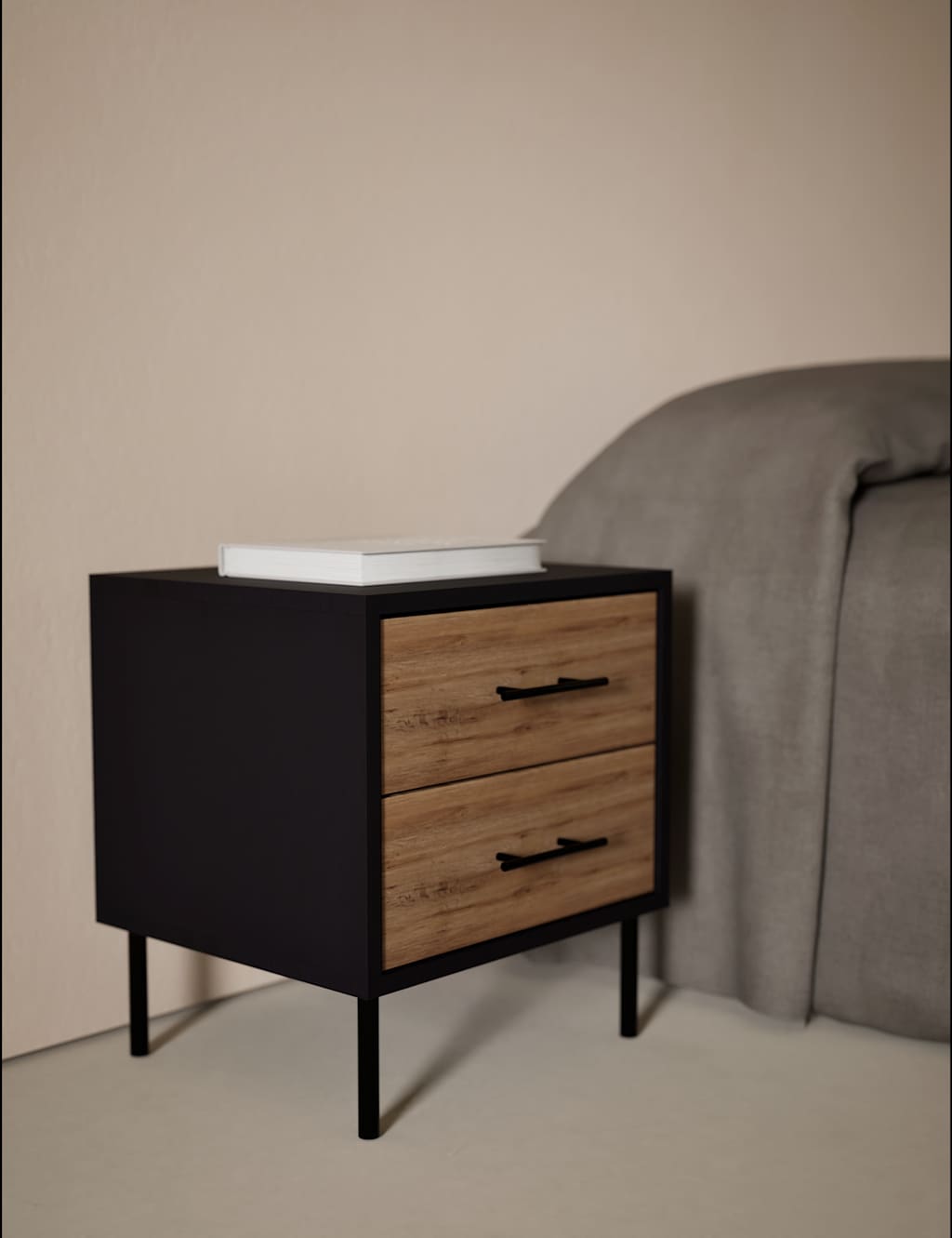 Gallery Direct Holt Bedside Table - Natural Mix - Available at M&S