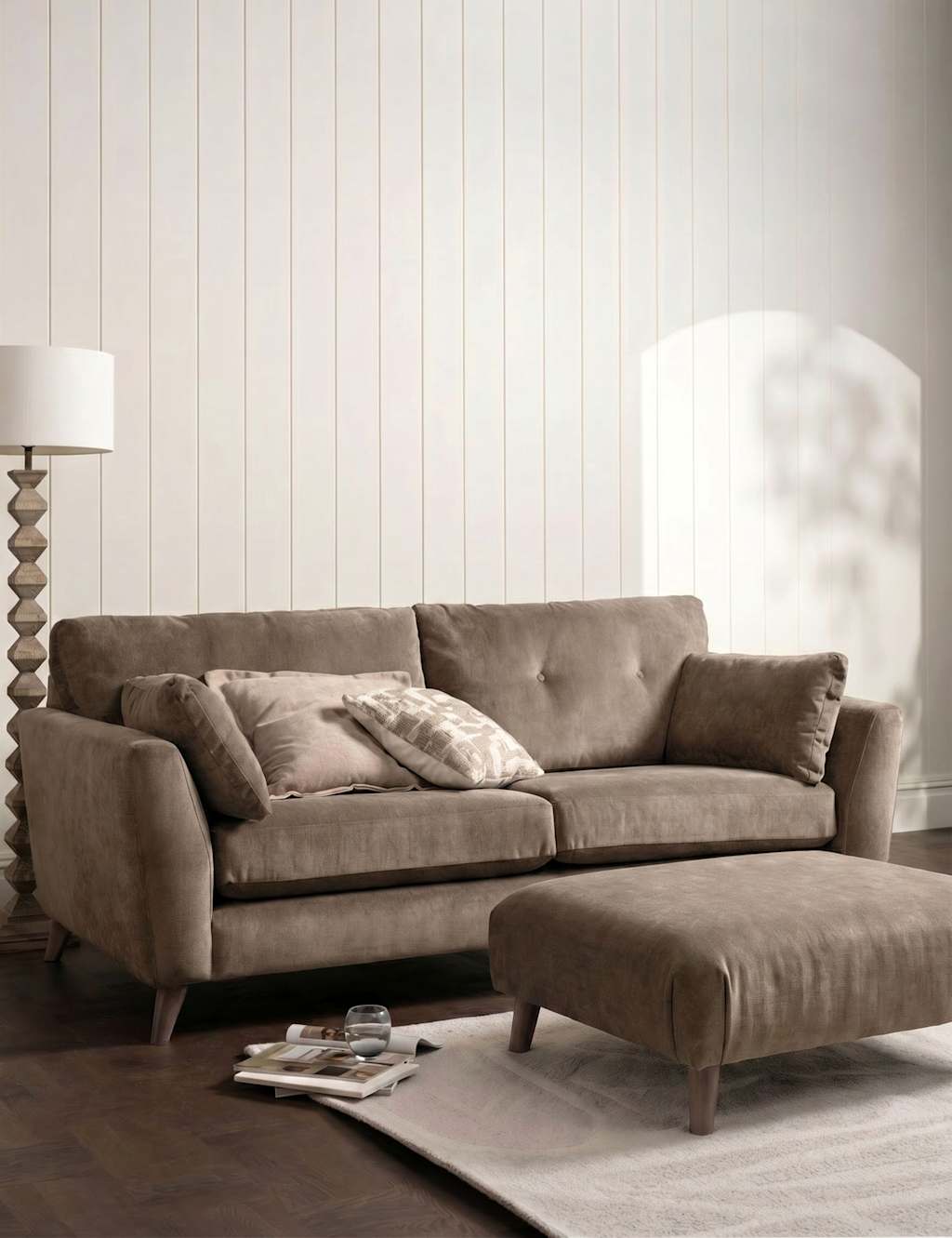 Barker And Stonehouse Ellis Footstool - Taupe - Available at M&S