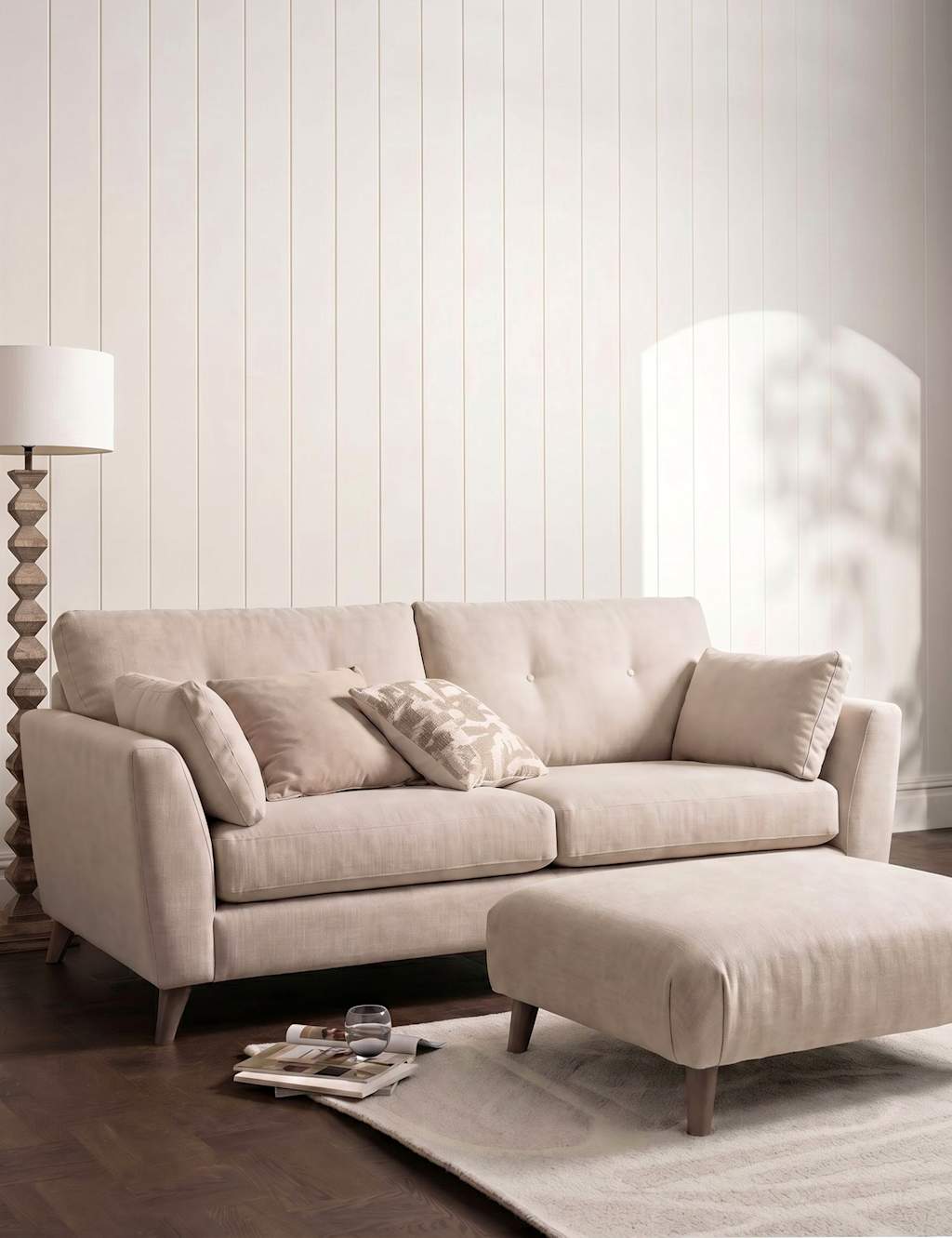 Barker And Stonehouse Ellis Footstool - Natural - Available at M&S