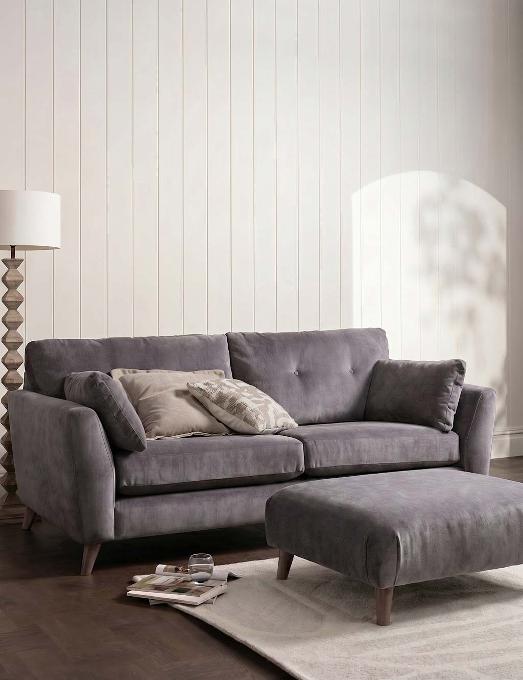 Barker And Stonehouse Ellis Footstool - Charcoal - Available at M&S