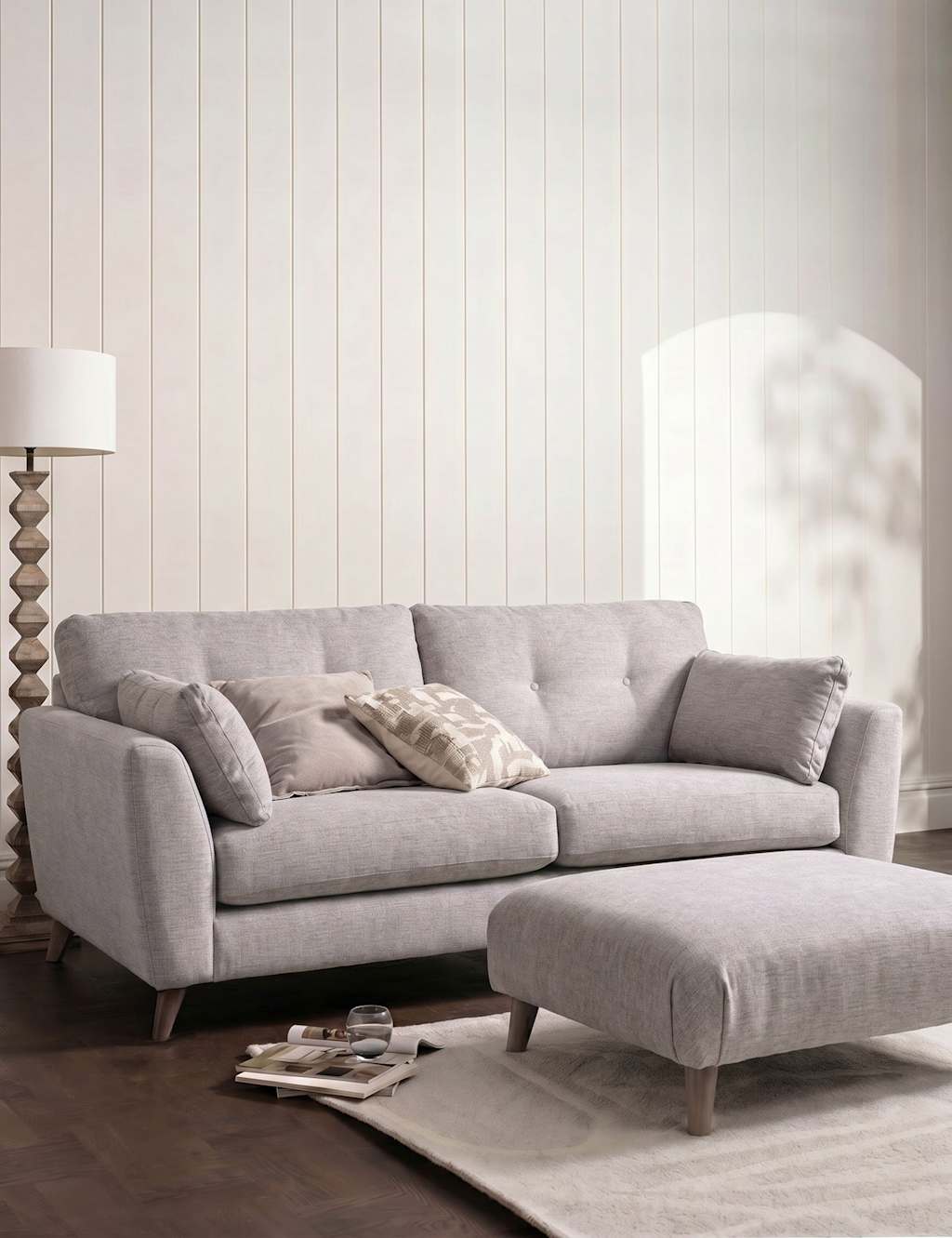 Barker And Stonehouse Ellis Footstool - Light Grey - Available at M&S
