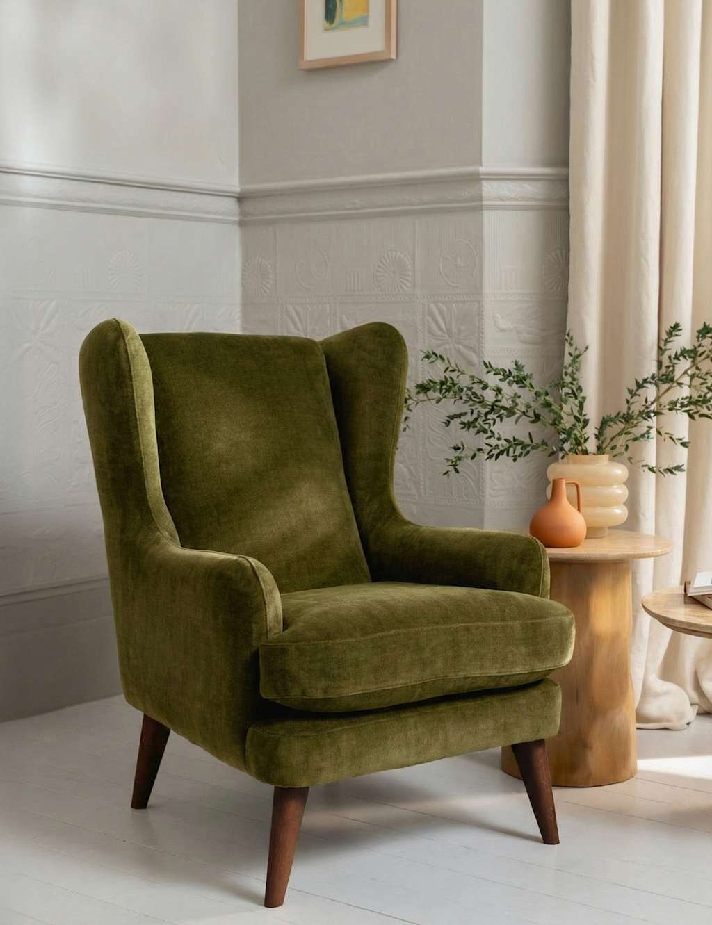 Barker And Stonehouse Sven Chenille Armchair - Light Green - Available at M&S