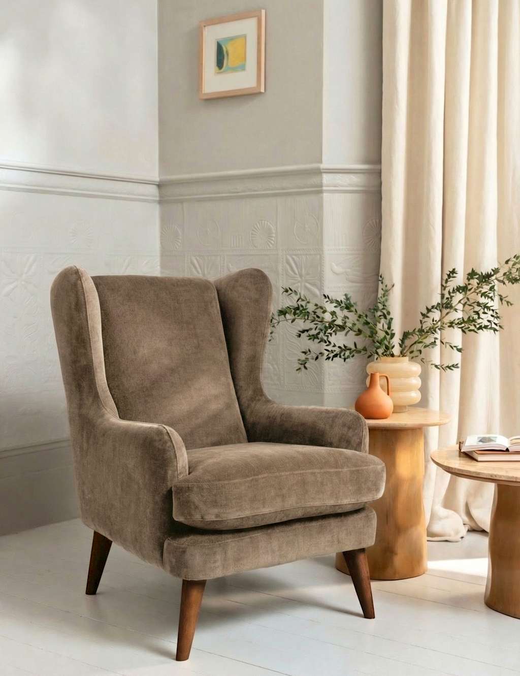 Barker And Stonehouse Sven Chenille Armchair - Taupe - Available at M&S