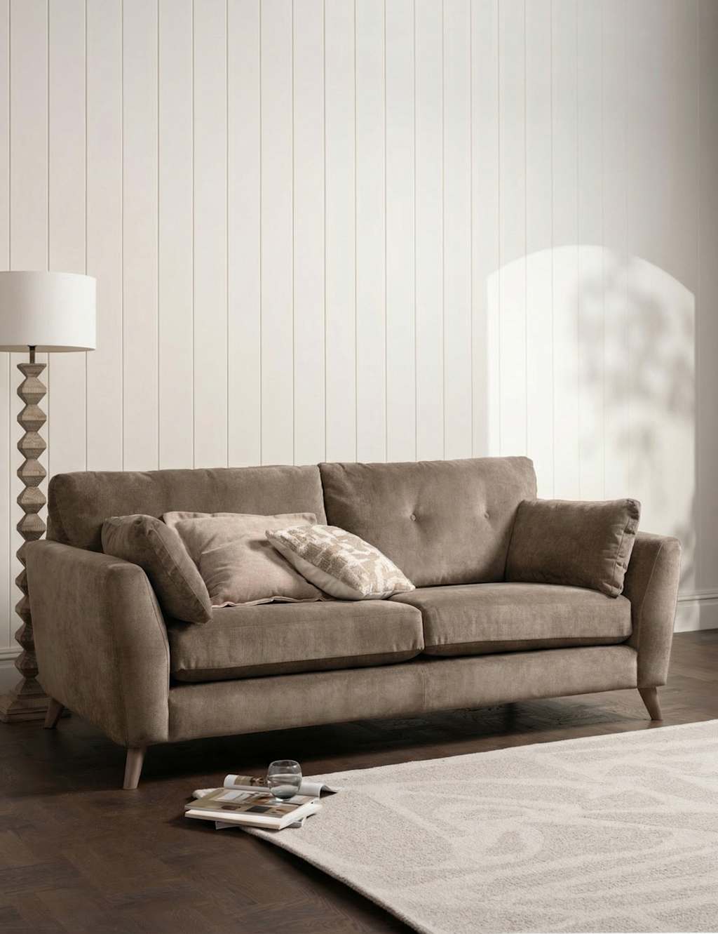 Barker And Stonehouse Ellis Chenille 3 Seater Sofa - Taupe - Available at M&S