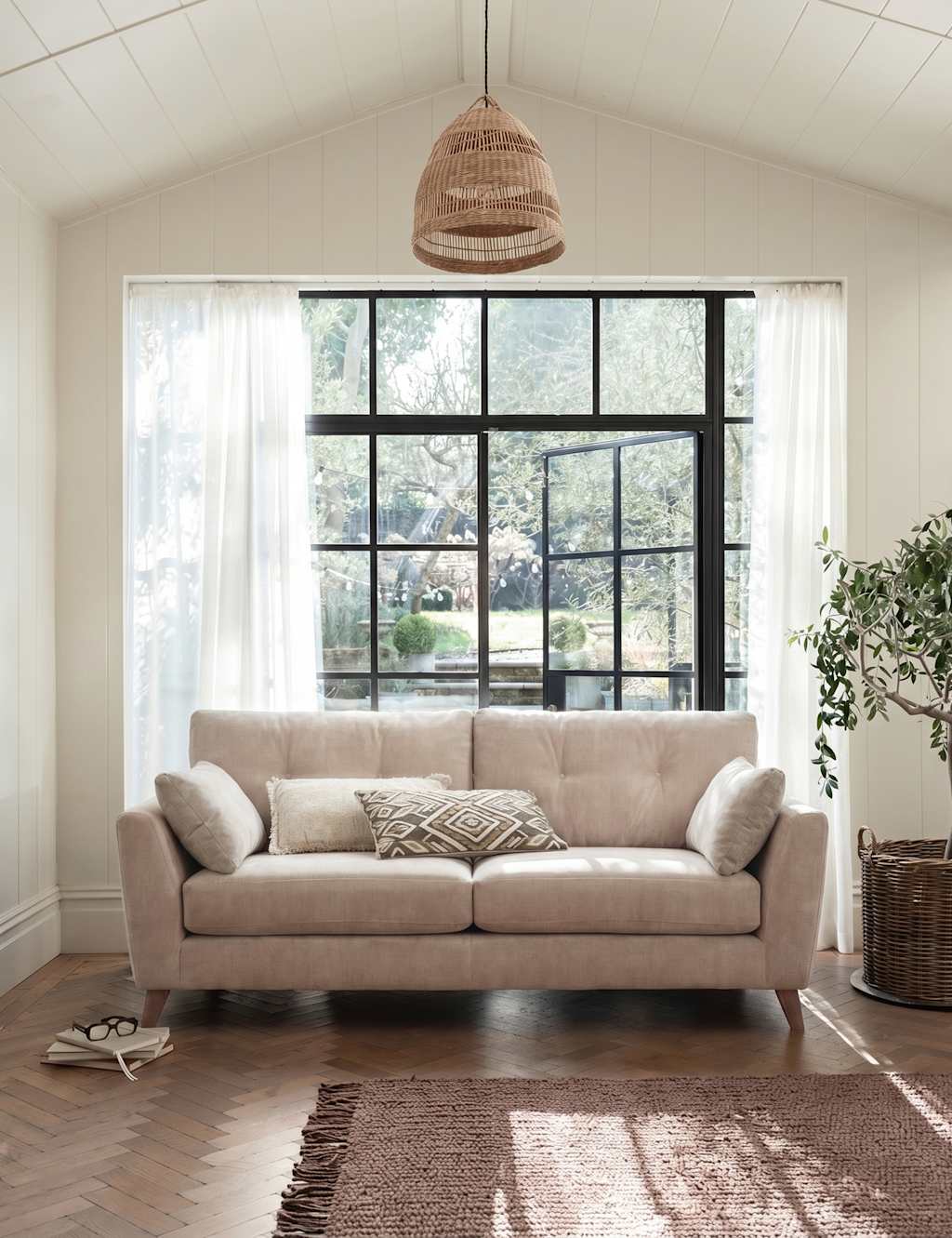 Barker And Stonehouse Ellis Chenille 3 Seater Sofa - Neutral - Available at M&S