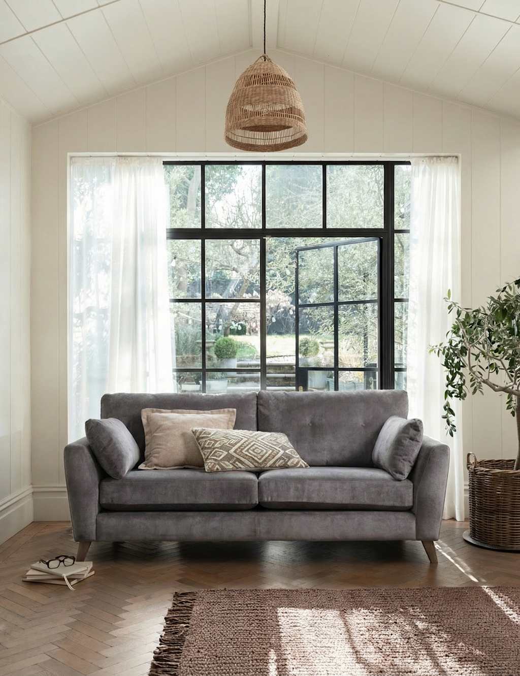 Barker And Stonehouse Ellis Chenille 3 Seater Sofa - Charcoal - Available at M&S