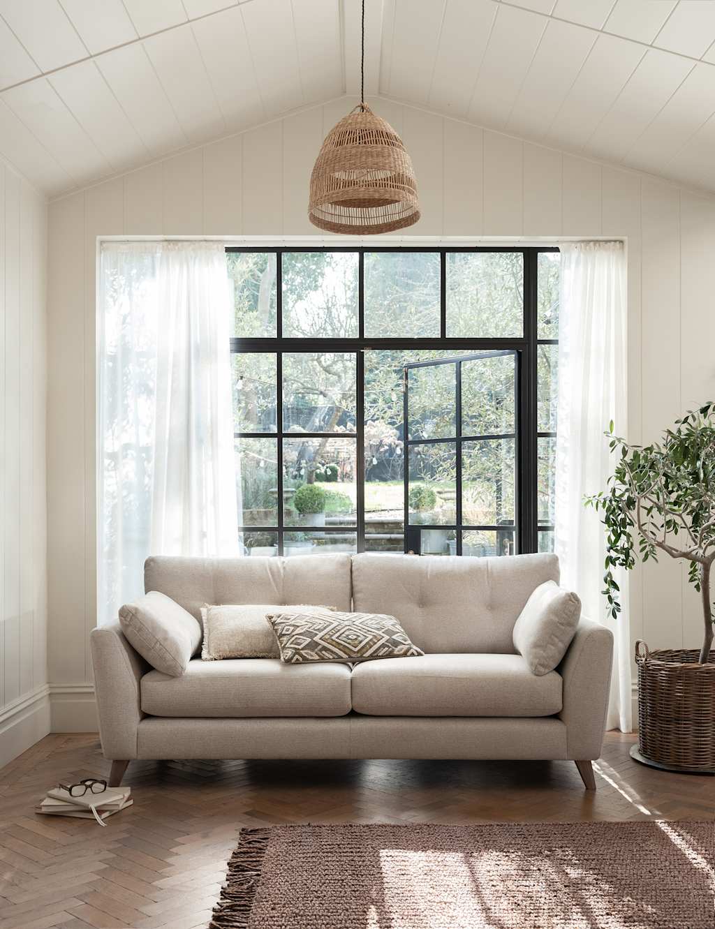 Barker And Stonehouse Ellis Fabric Extra Large 3 Seater Sofa - Ecru - Available at M&S