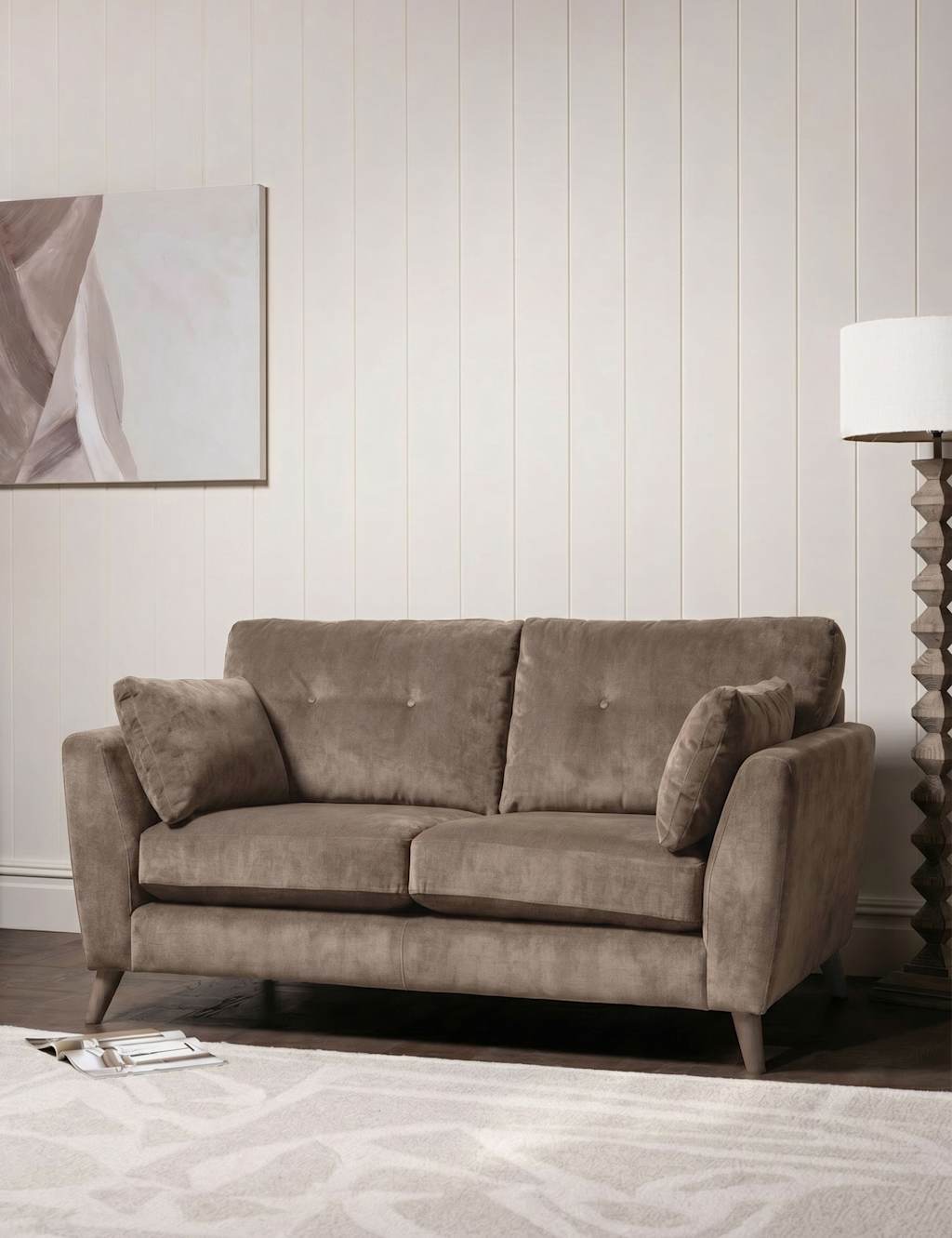 Barker And Stonehouse Ellis Chenille Medium 2 Seater Sofa - Taupe - Available at M&S