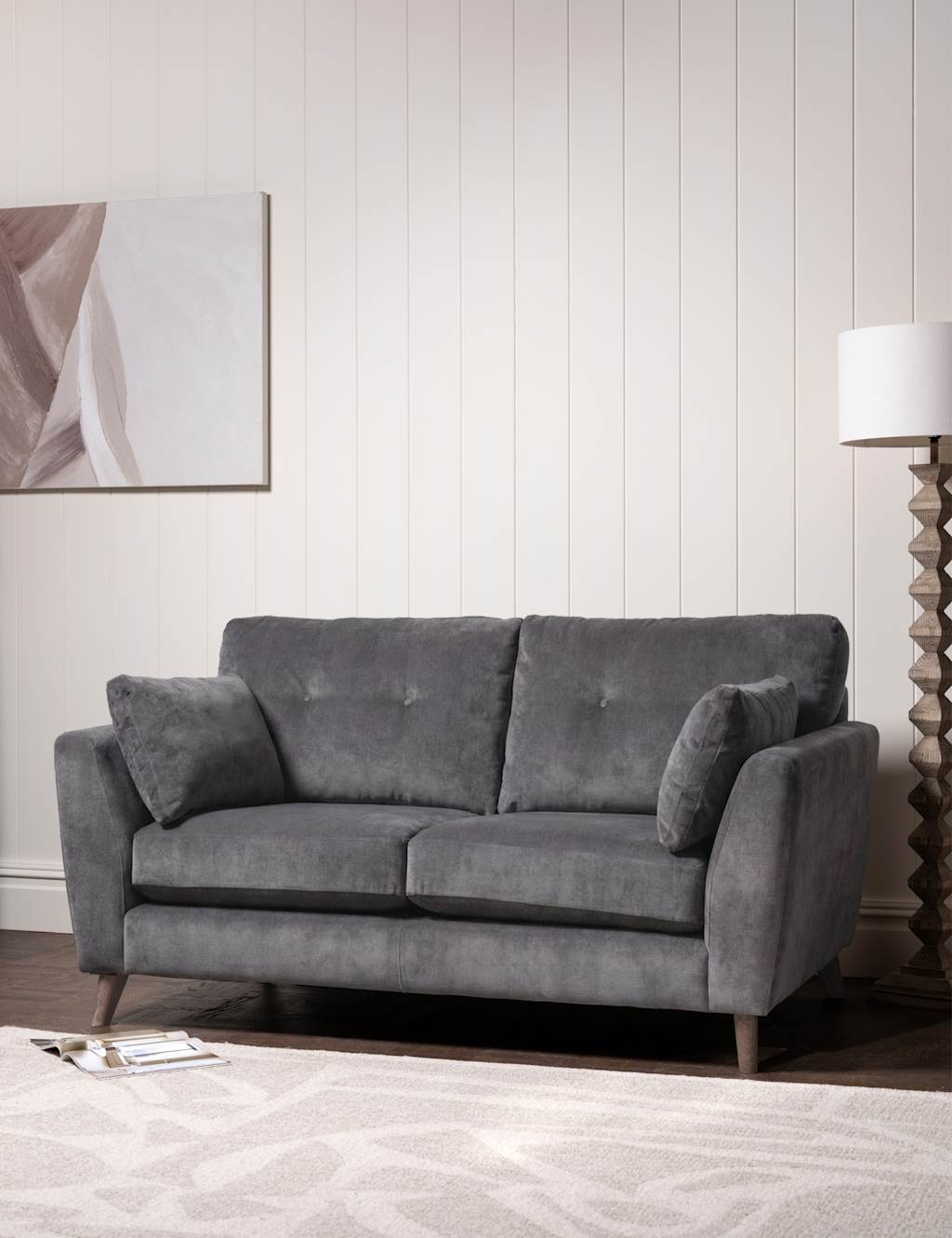 Barker And Stonehouse Ellis Chenille Medium 2 Seater Sofa - Charcoal - Available at M&S