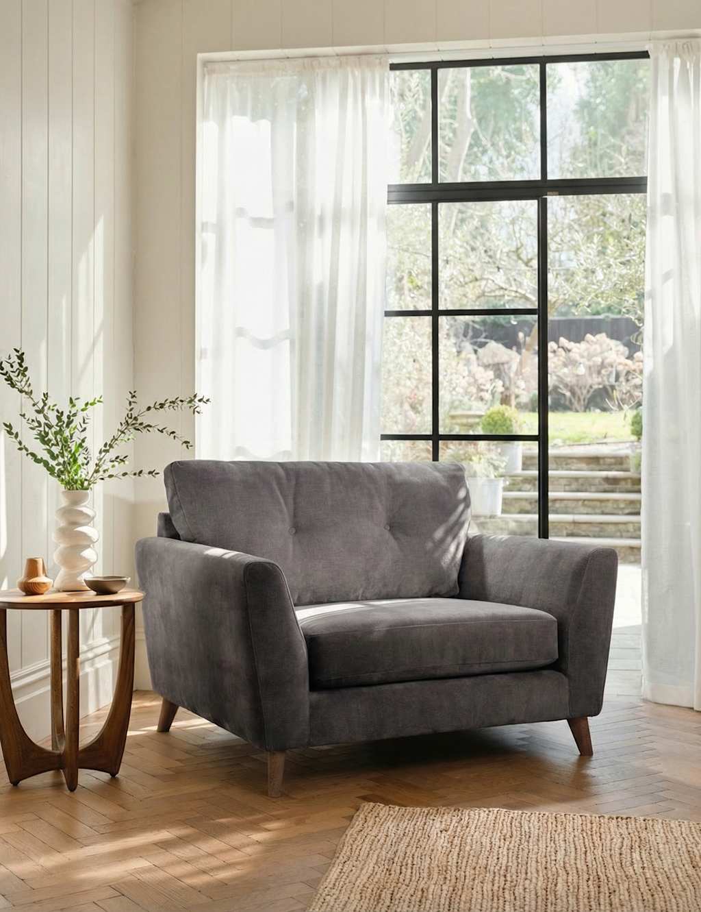 Barker And Stonehouse Ellis Chenille Snuggle Chair - Taupe - Available at M&S