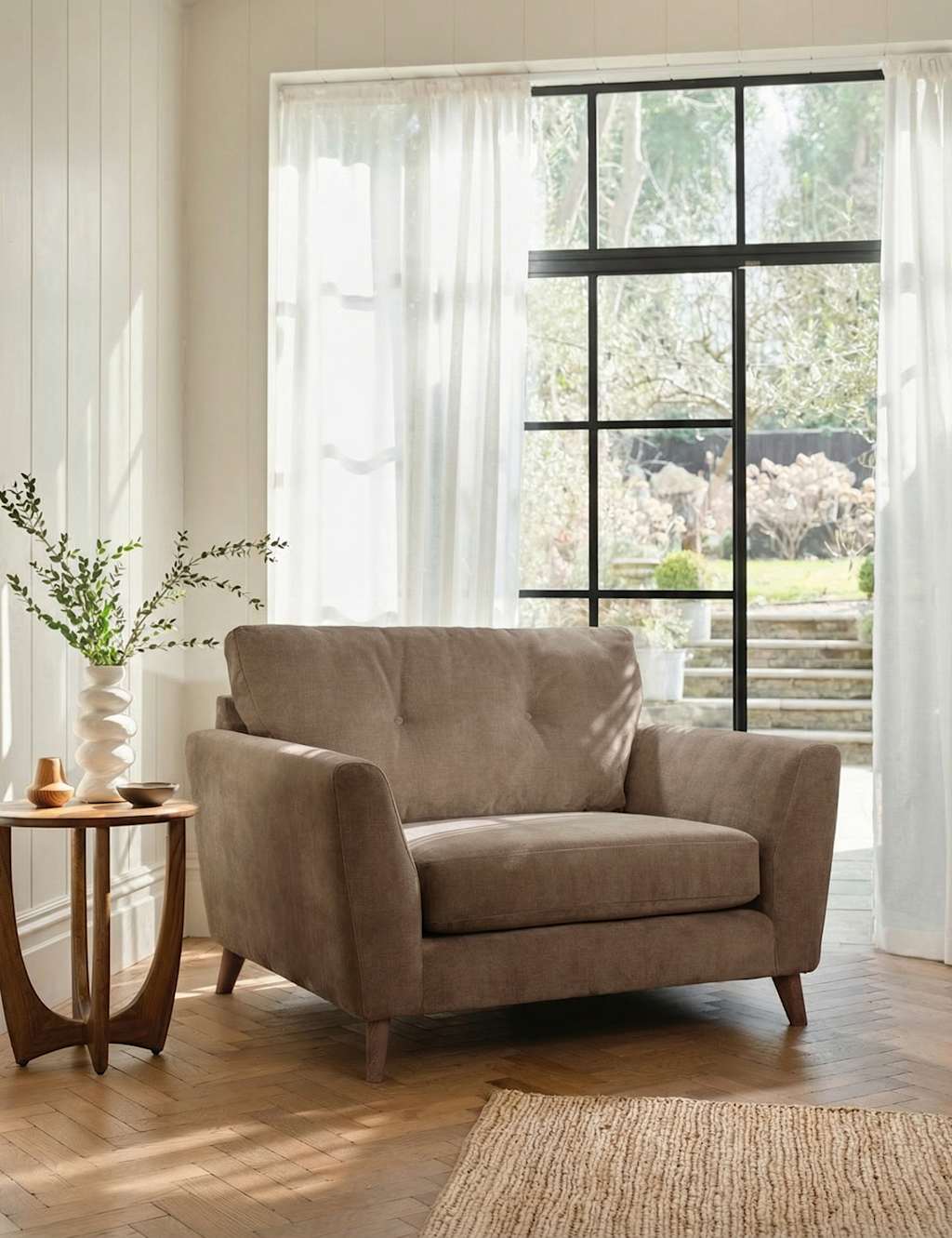 Barker And Stonehouse Ellis Chenille Snuggle Chair - Charcoal - Available at M&S