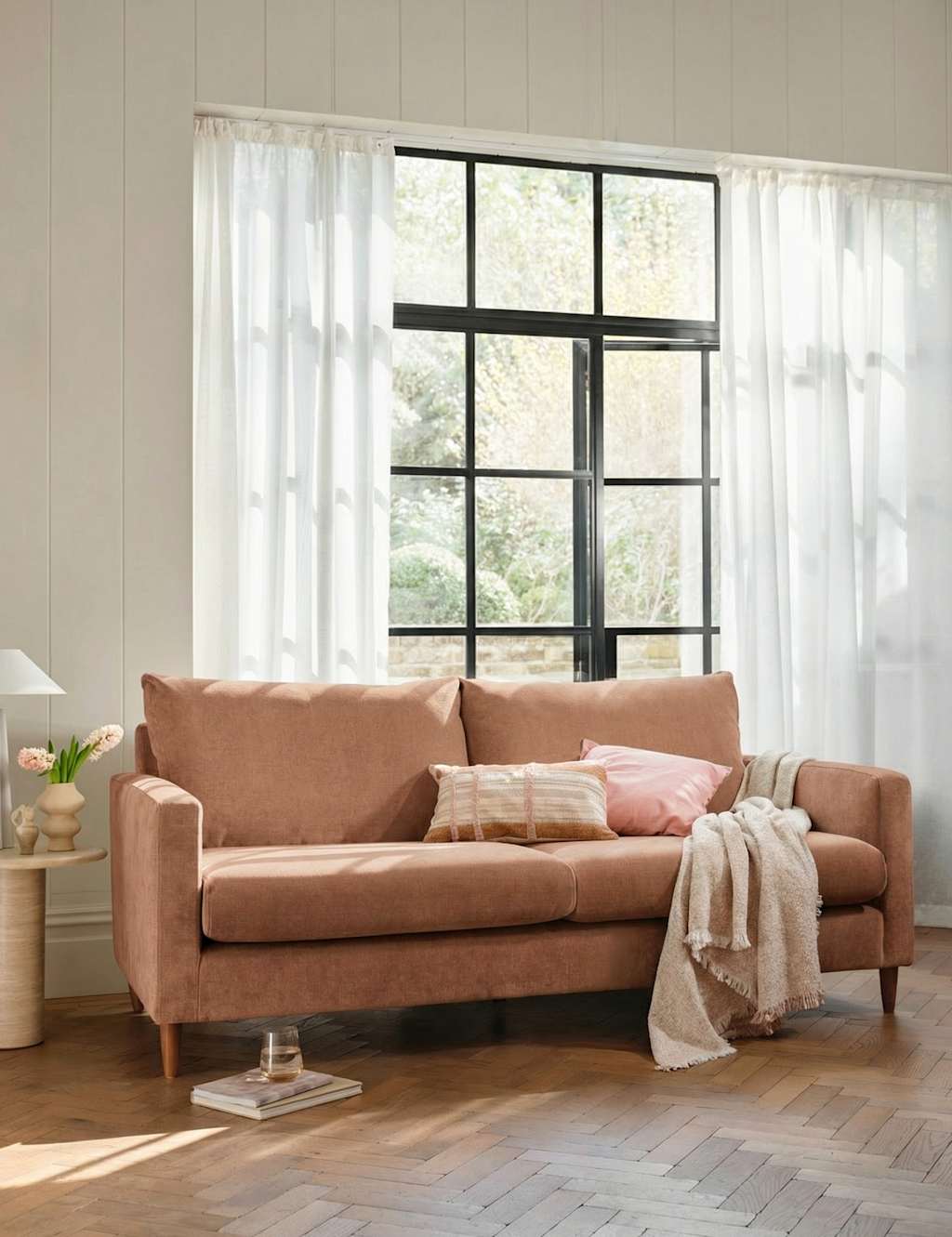 Barker And Stonehouse Todd Chenille 3 Seater Sofa - Pink - Available at M&S