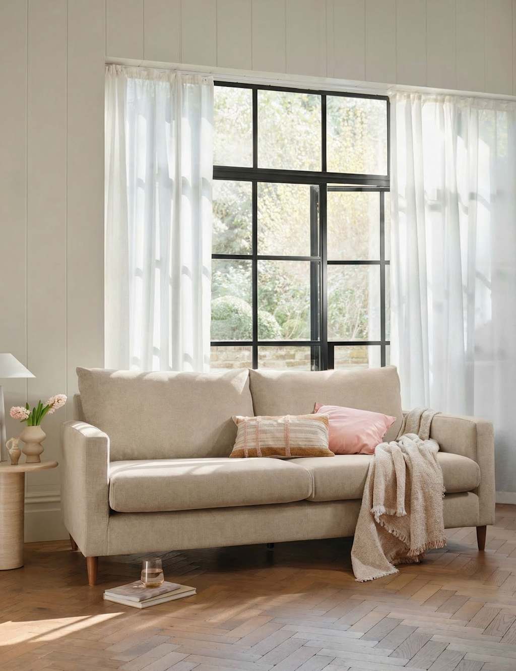 Barker And Stonehouse Todd Chenille 3 Seater Sofa - Oatmeal - Available at M&S