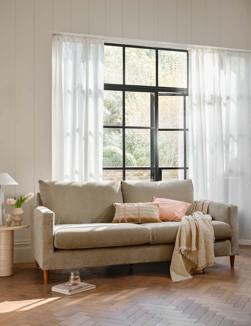 Barker And Stonehouse Todd Chenille 3 Seater Sofa - Taupe - Available at M&S