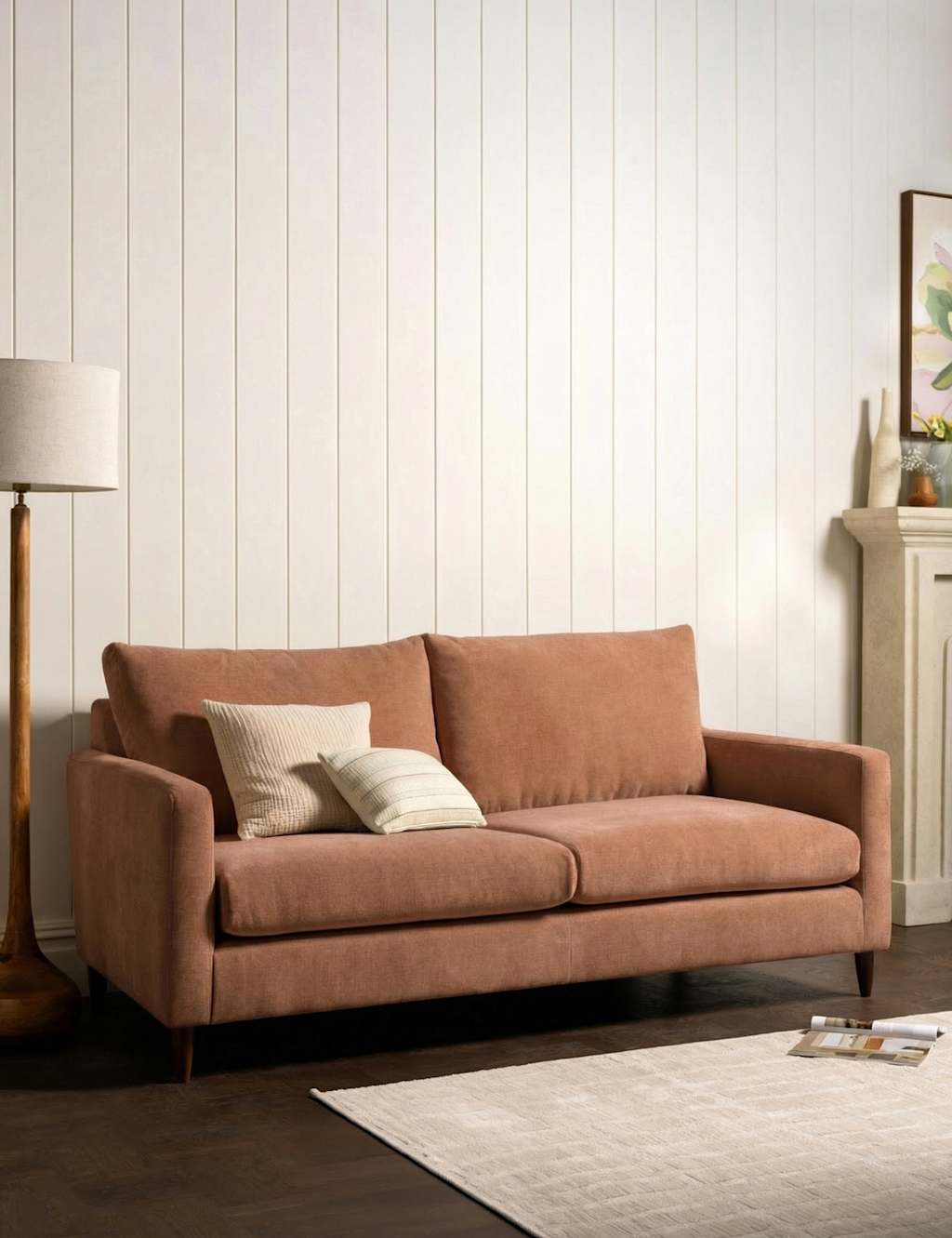Barker And Stonehouse Todd Chenille 2 Seater Sofa - Dusky Rose - Available at M&S