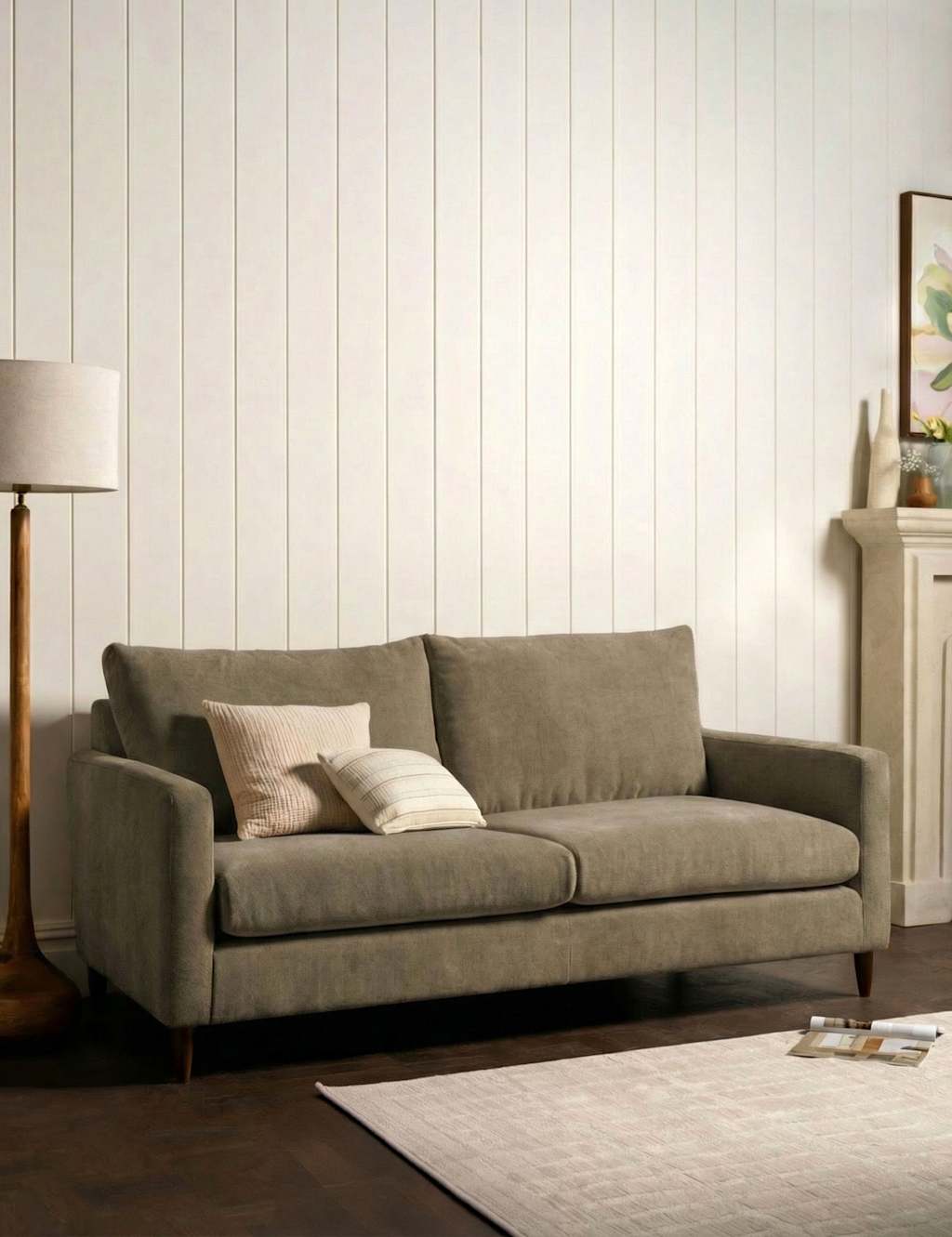 Barker And Stonehouse Todd Chenille 2 Seater Sofa - Olive - Available at M&S