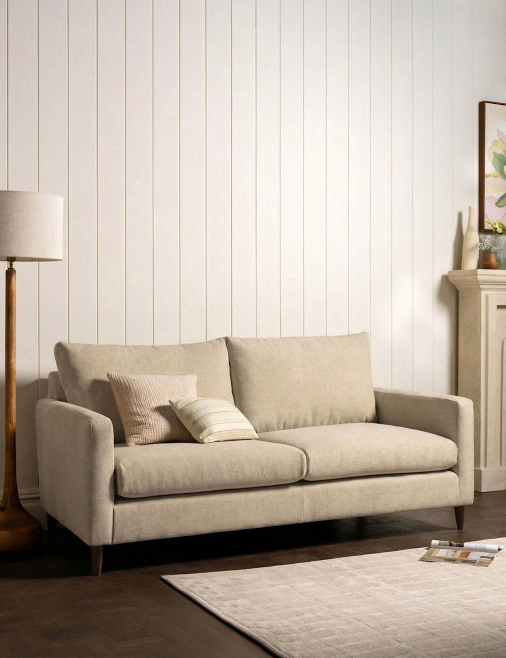 Barker And Stonehouse Todd Chenille 2 Seater Sofa - Beige - Available at M&S