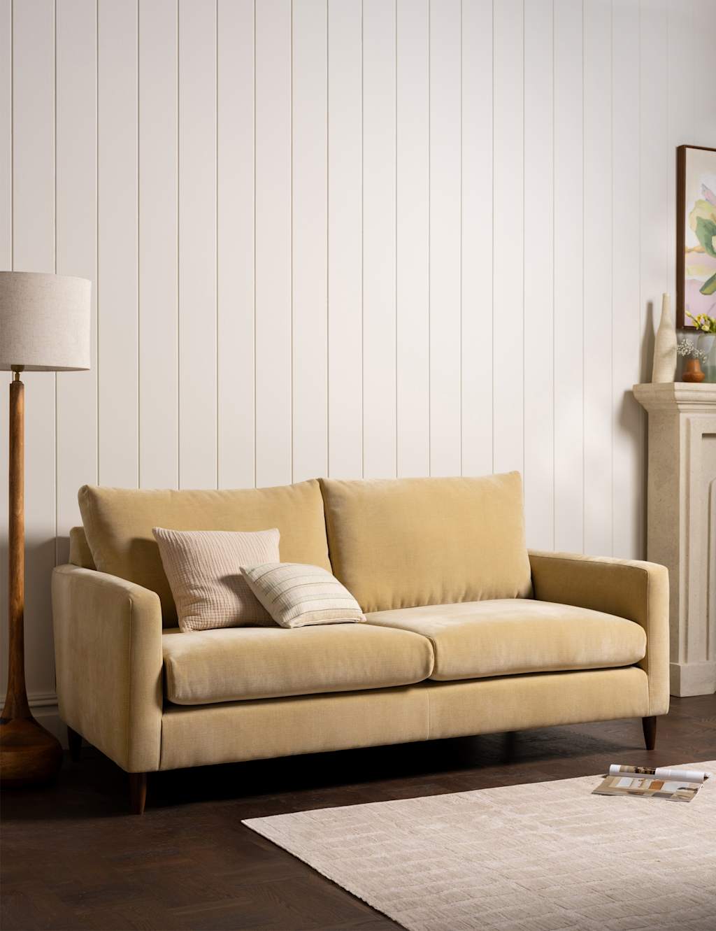 Barker And Stonehouse Todd Chenille 2 Seater Sofa - Yellow - Available at M&S