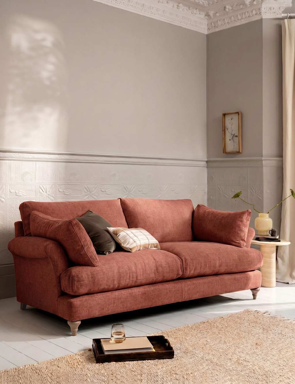 Barker And Stonehouse Isla 3 Seater Sofa - Dark Red - Available at M&S