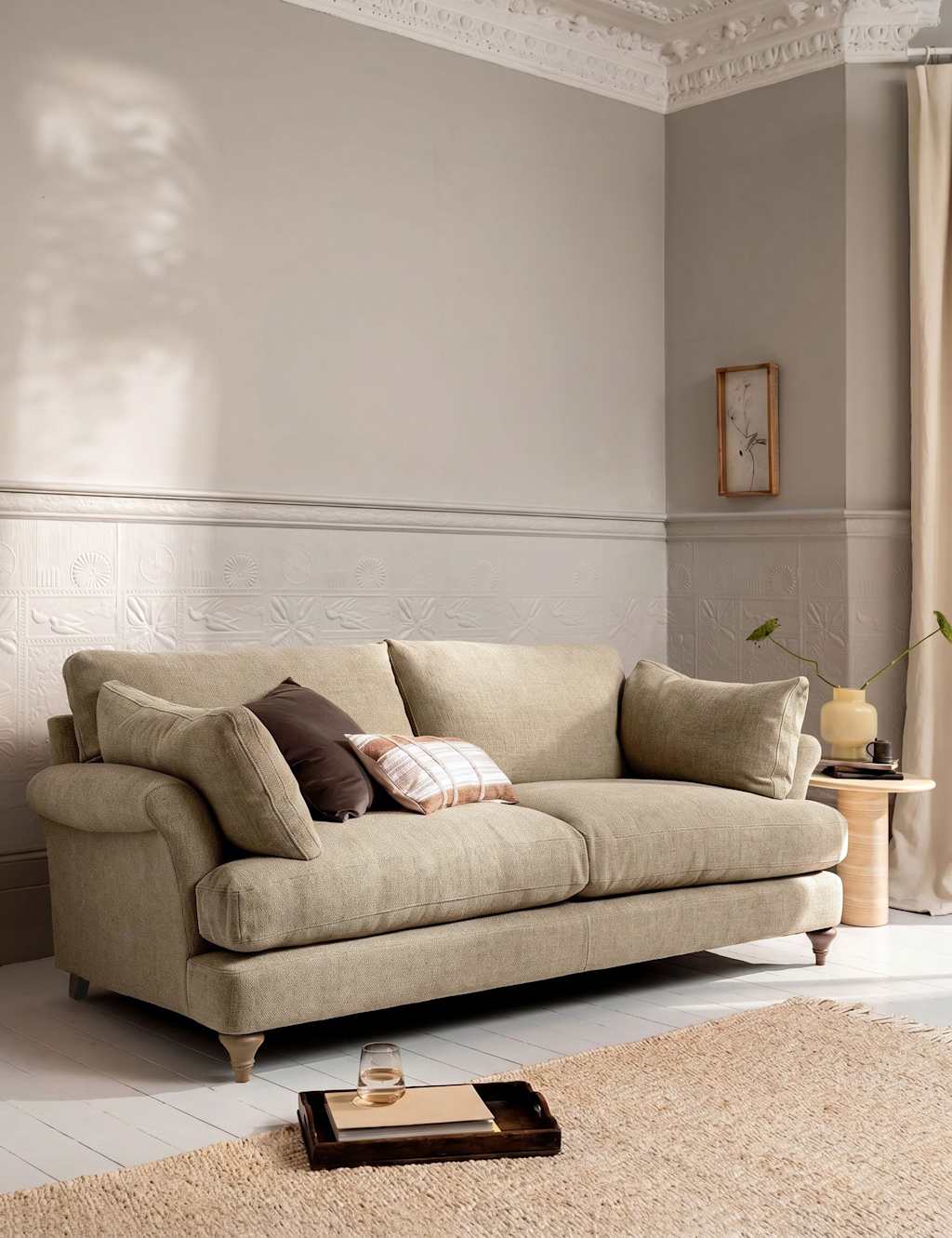 Barker And Stonehouse Isla 3 Seater Sofa - Khaki - Available at M&S