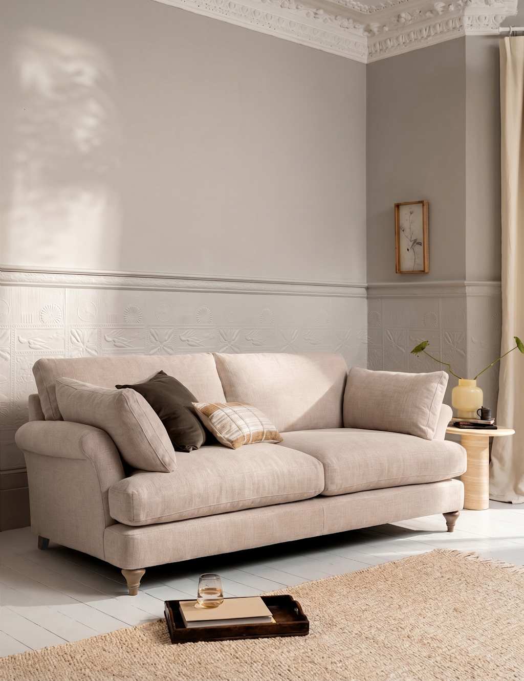 Barker And Stonehouse Isla Fabric Extra Large 3 Seater Sofa - Cream - Available at M&S