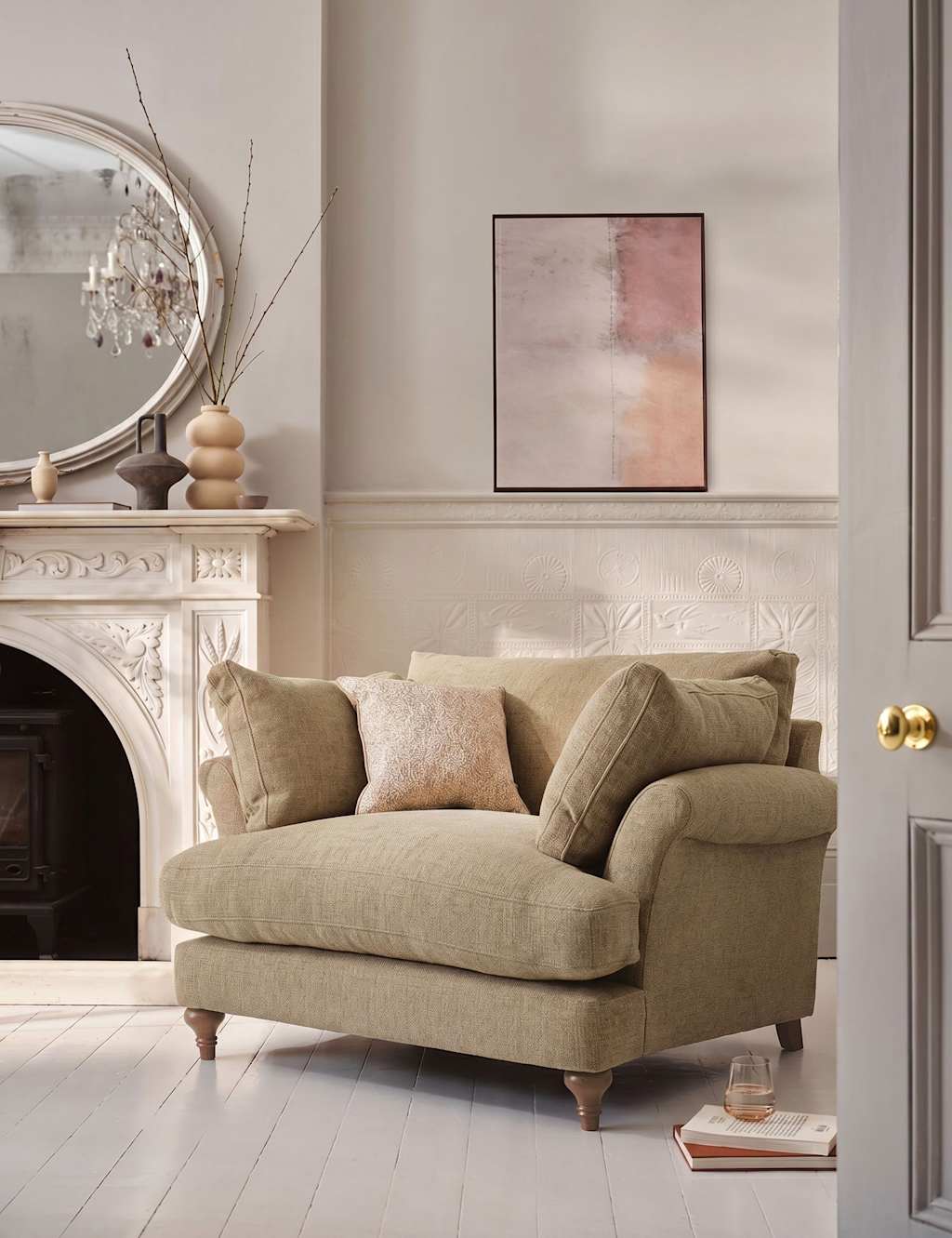 Barker And Stonehouse Isla Snuggle Chair - Khaki - Available at M&S
