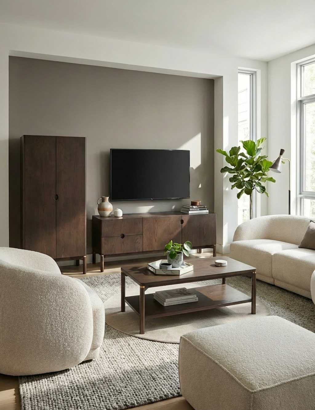 Gallery Direct ARKA Dark Wood 2-Door Cupboard - Dark Brown - Available at M&S