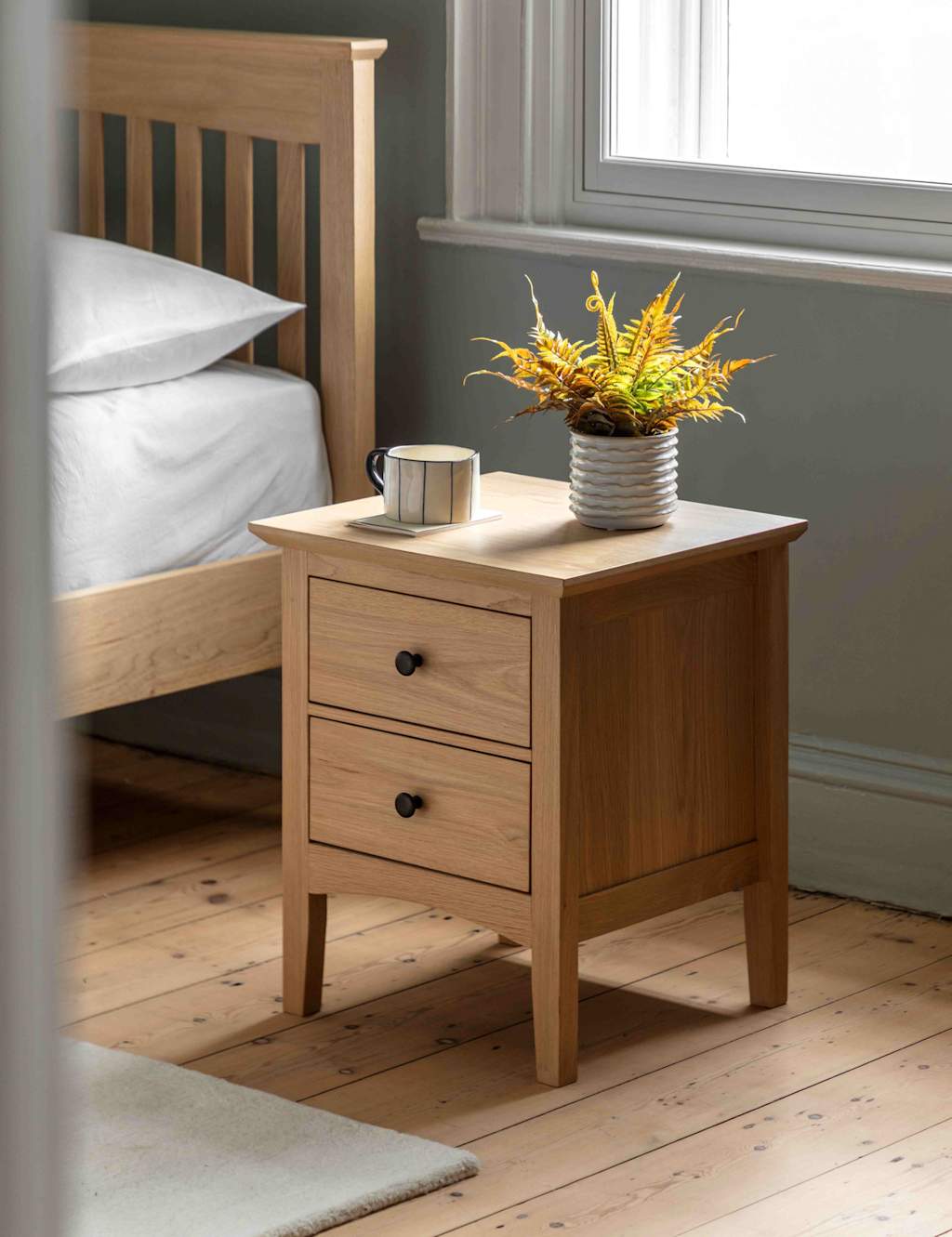 Gallery Direct Rye Bedside Table - Natural - Available at M&S