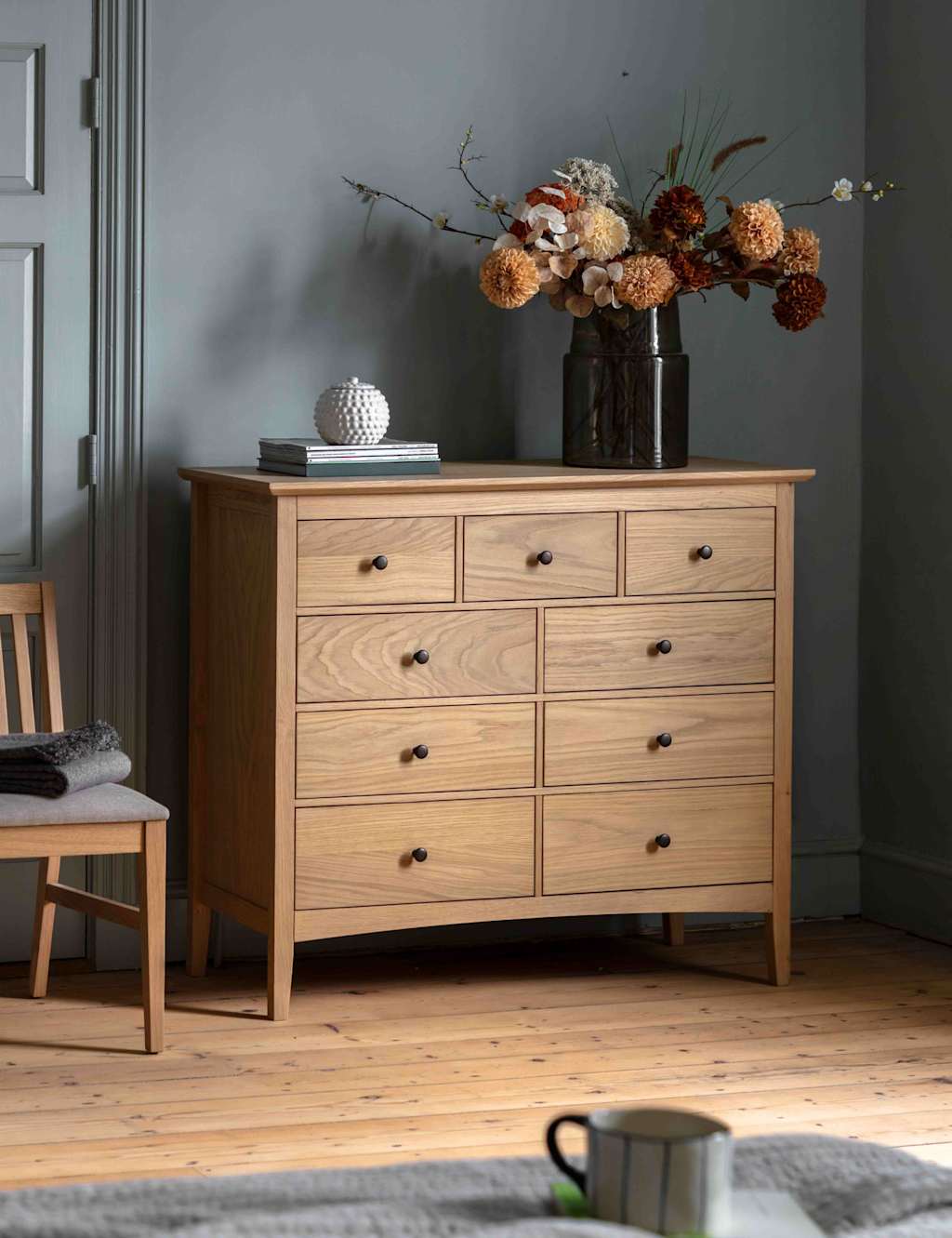 Gallery Direct Rye 6+3 Drawer Chest - Natural - Available at M&S