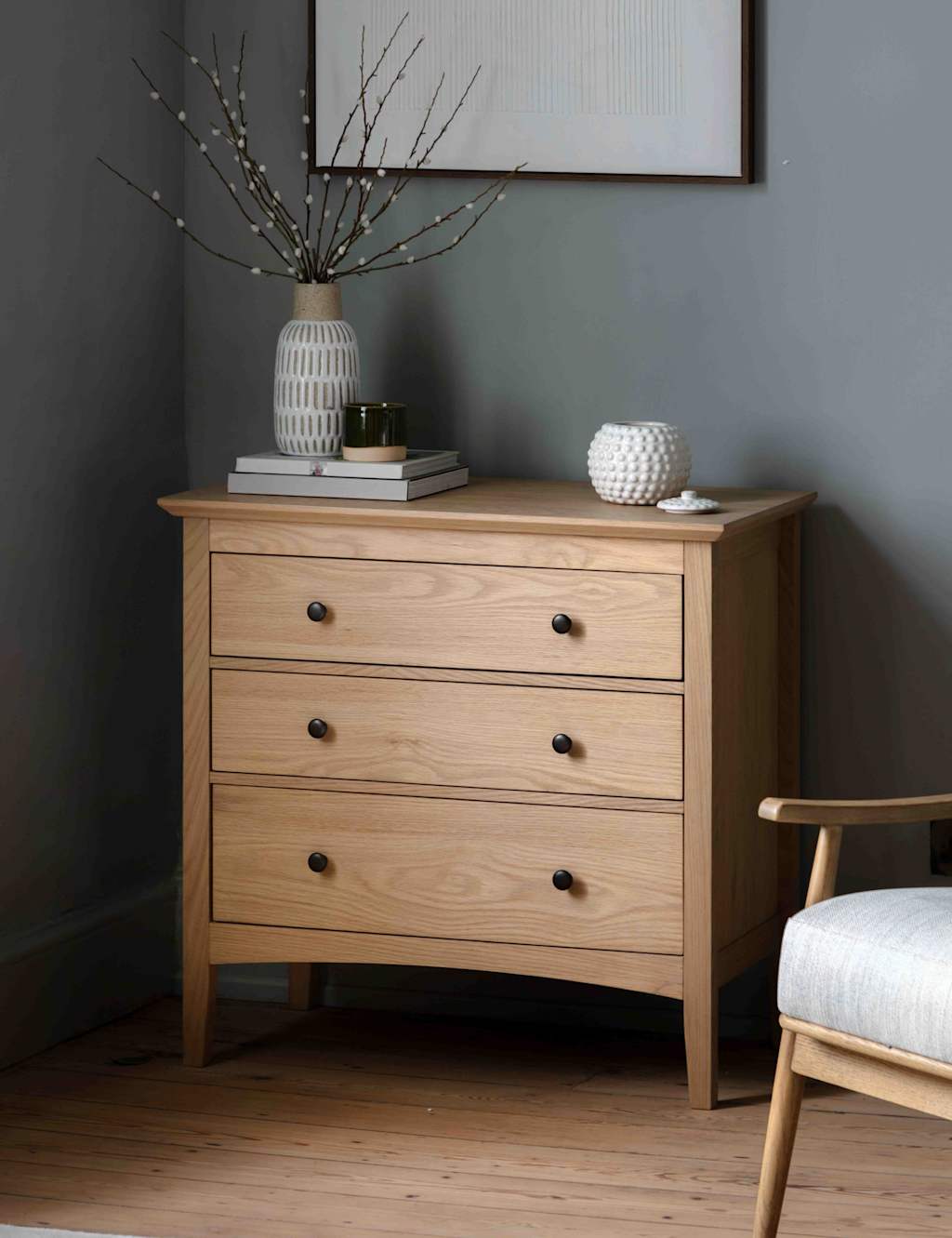 Gallery Direct Rye 3 Drawer Chest - Natural - Available at M&S