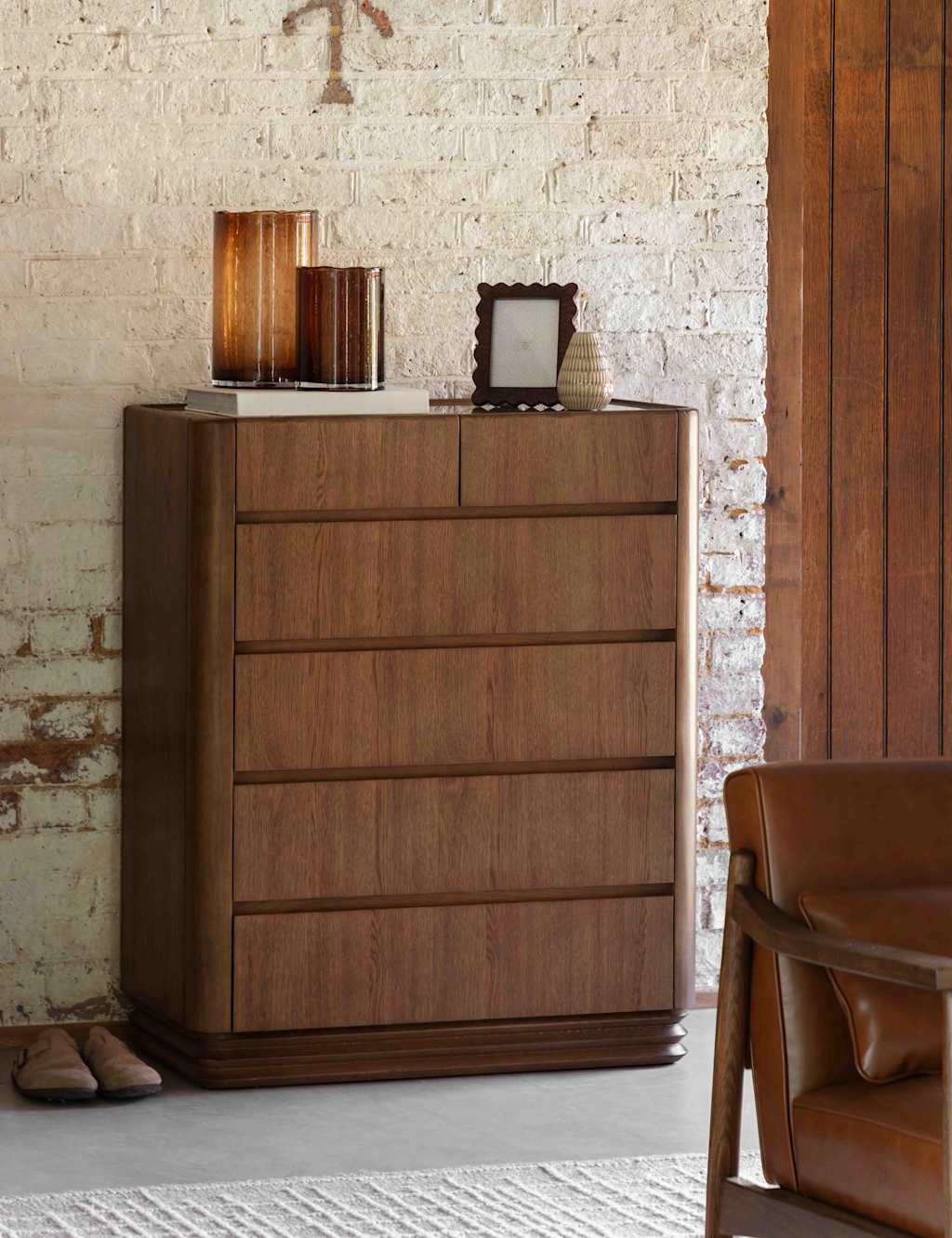 Gallery Direct Dempsey 6 Drawer Chest - Brown - Available at M&S