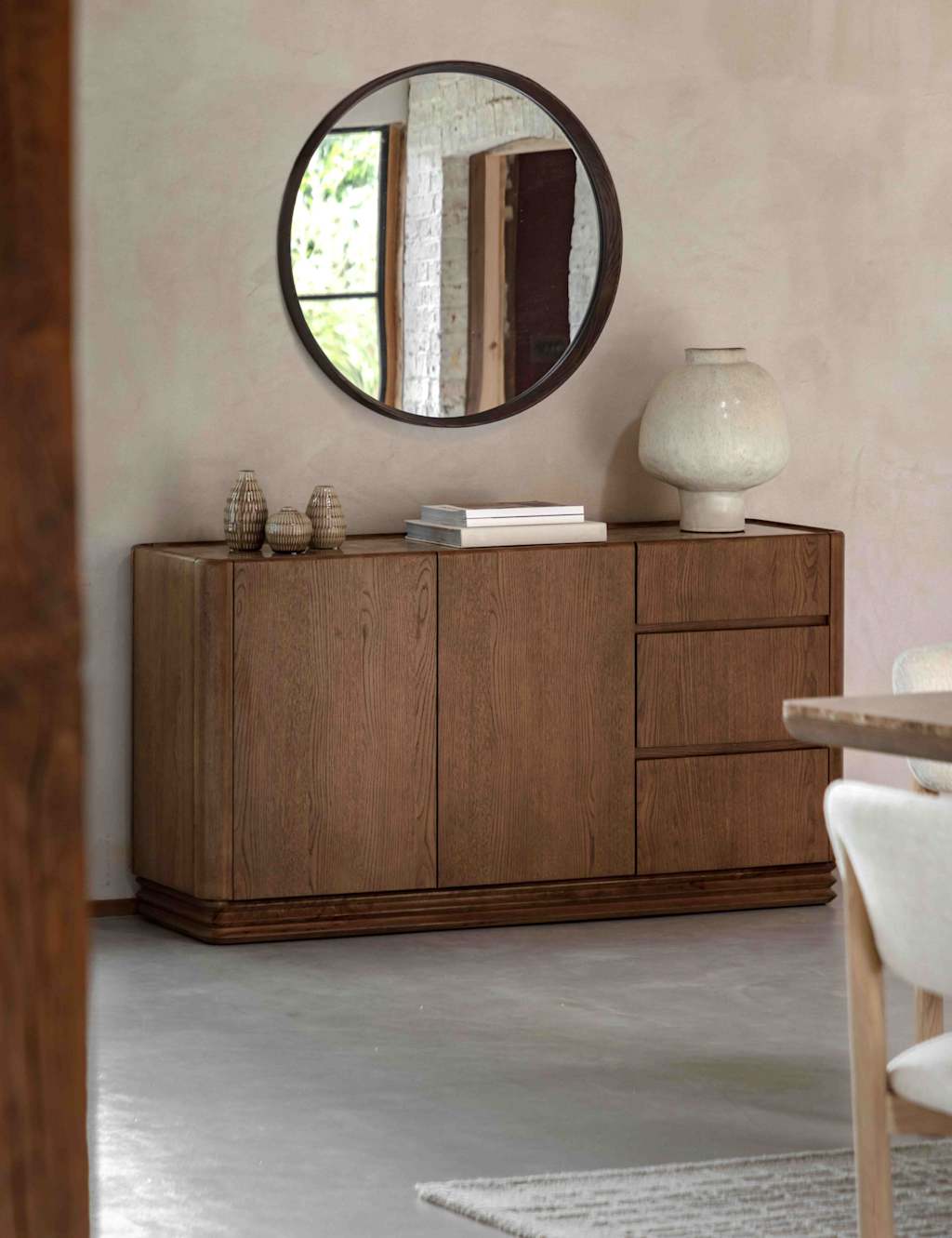 Gallery Direct Dempsey 3 Drawer Sideboard - Brown - Available at M&S