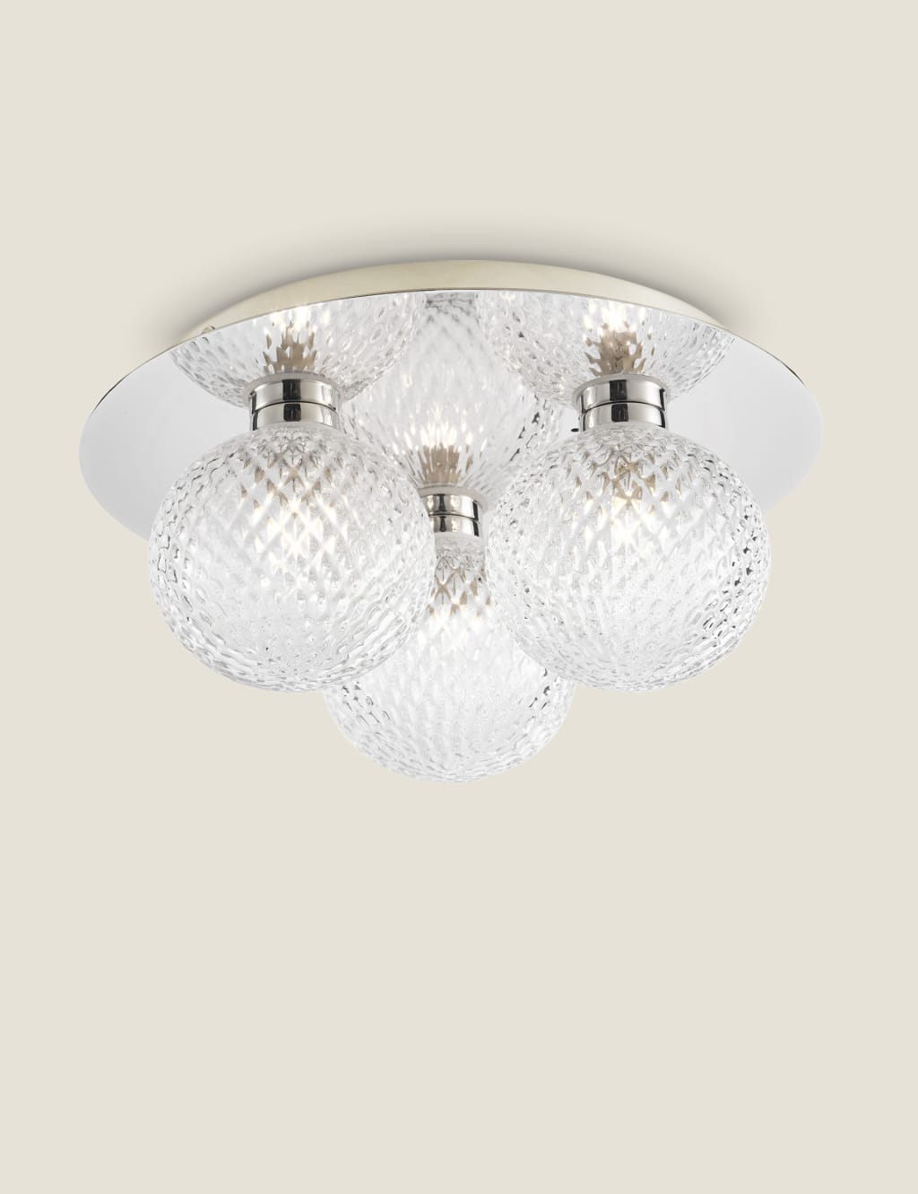Prague Faceted Glass Flush Ceiling Light