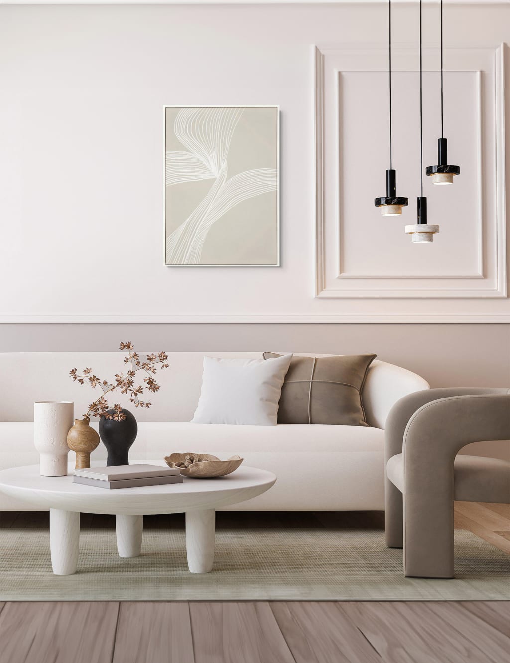 Gallery Direct Entwined Abstract Rectangle Framed Art White