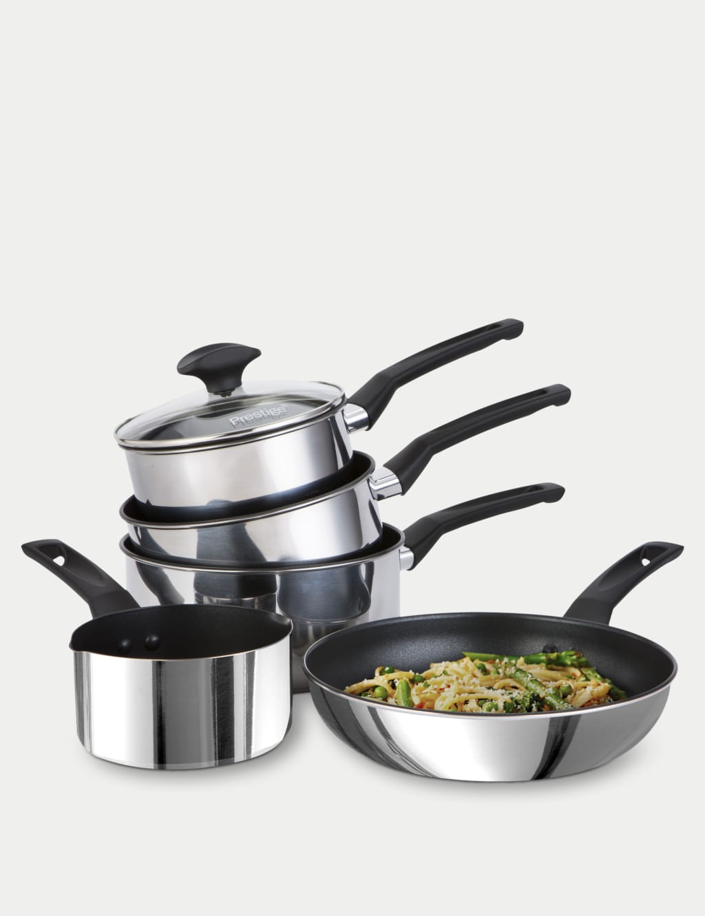 9 x Tougher Stainless Steel Pan Set of 5