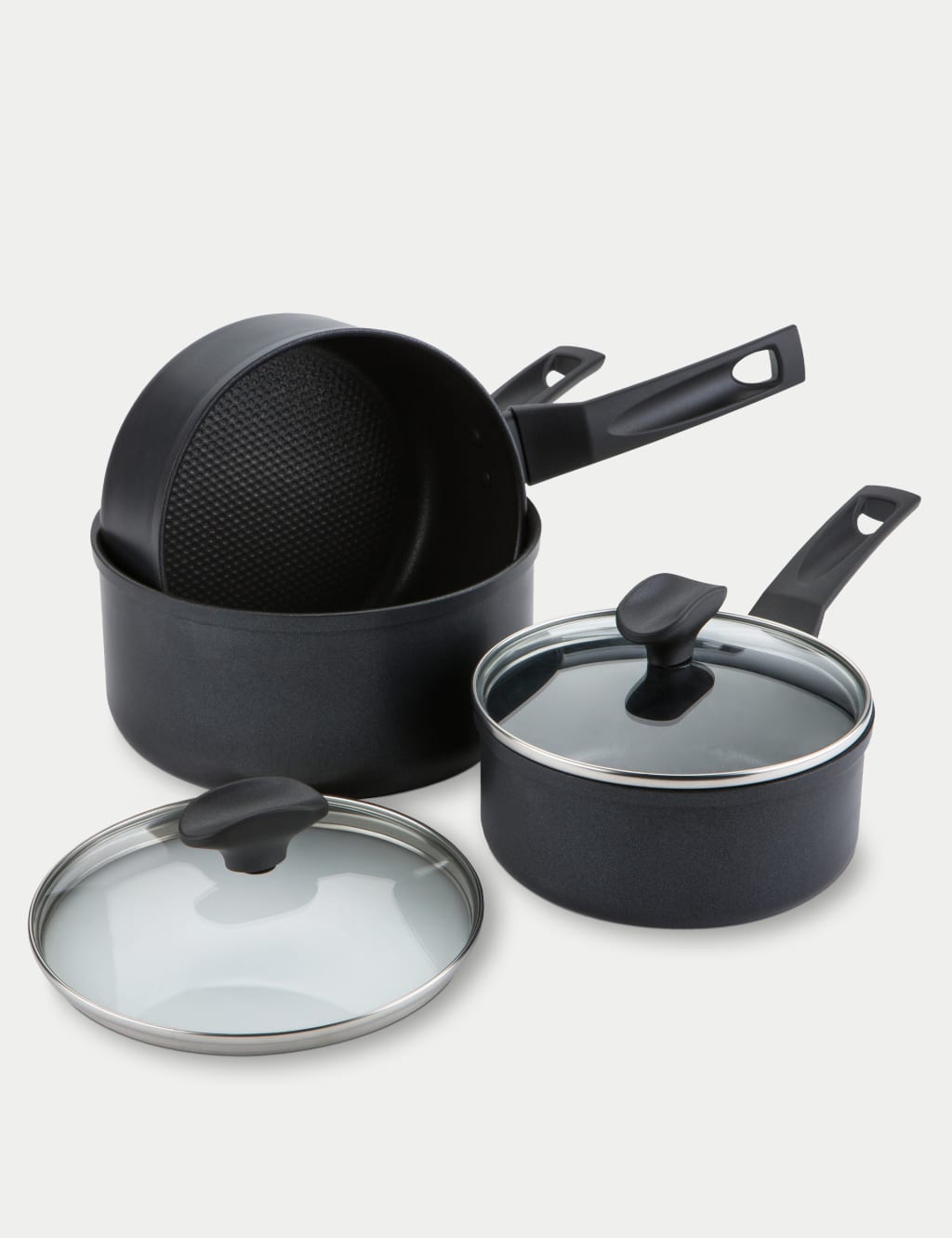 9 x Tougher Non Stick Saucepan Set of 3