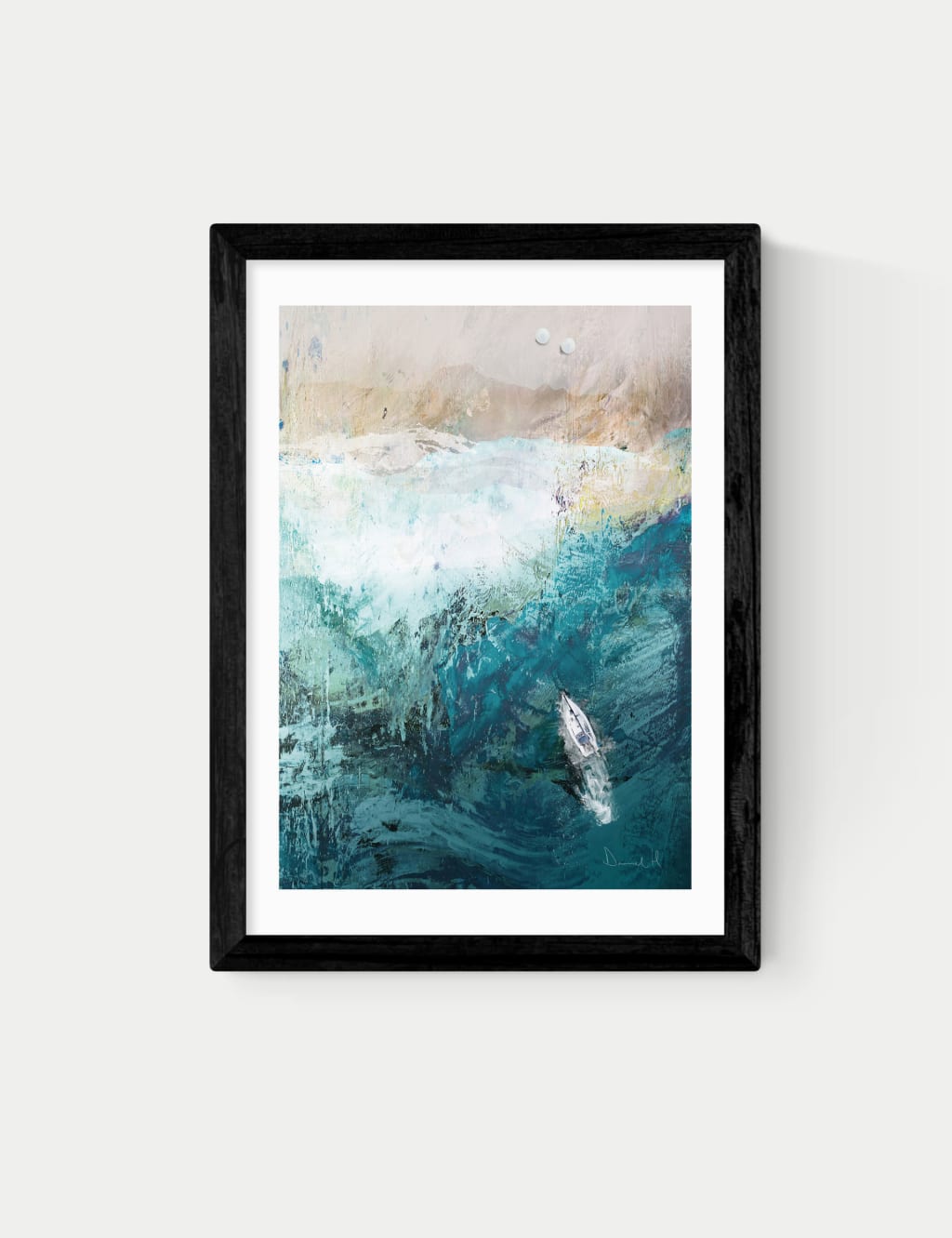 East End Prints Azure Walk Framed Art - A2 - Black, Black,Natural,White