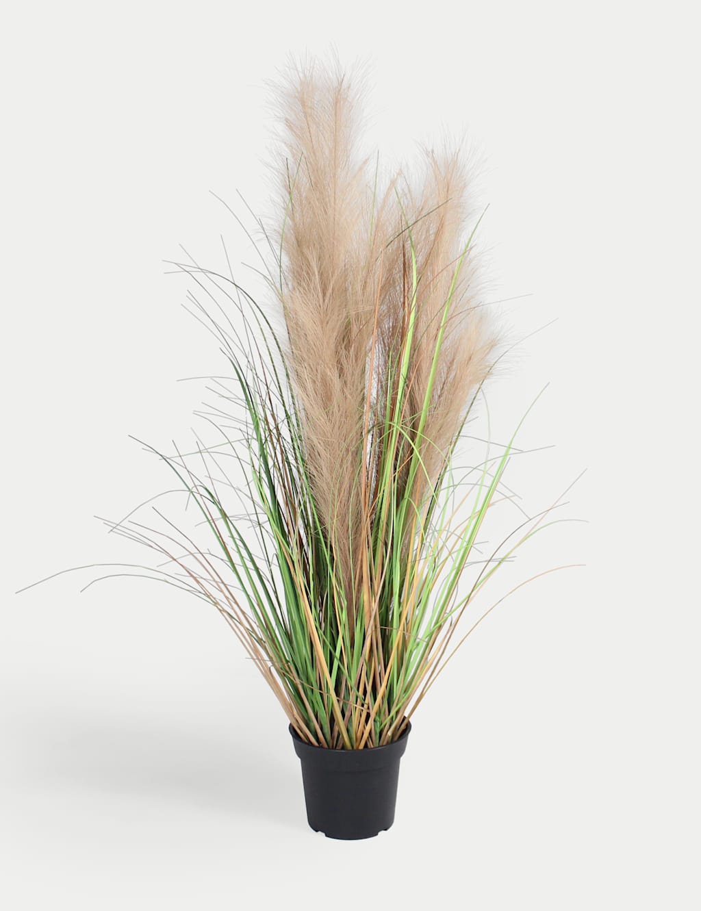 Blooming Artificial Artificial 3ft Feather Grass Plant - Green - Available at M&S