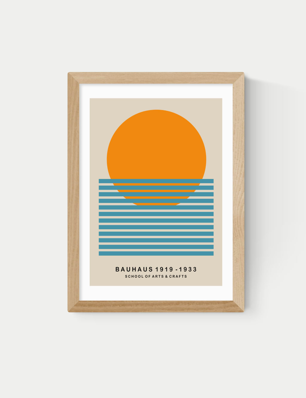 Mid Century Sun Bauhaus Framed Art